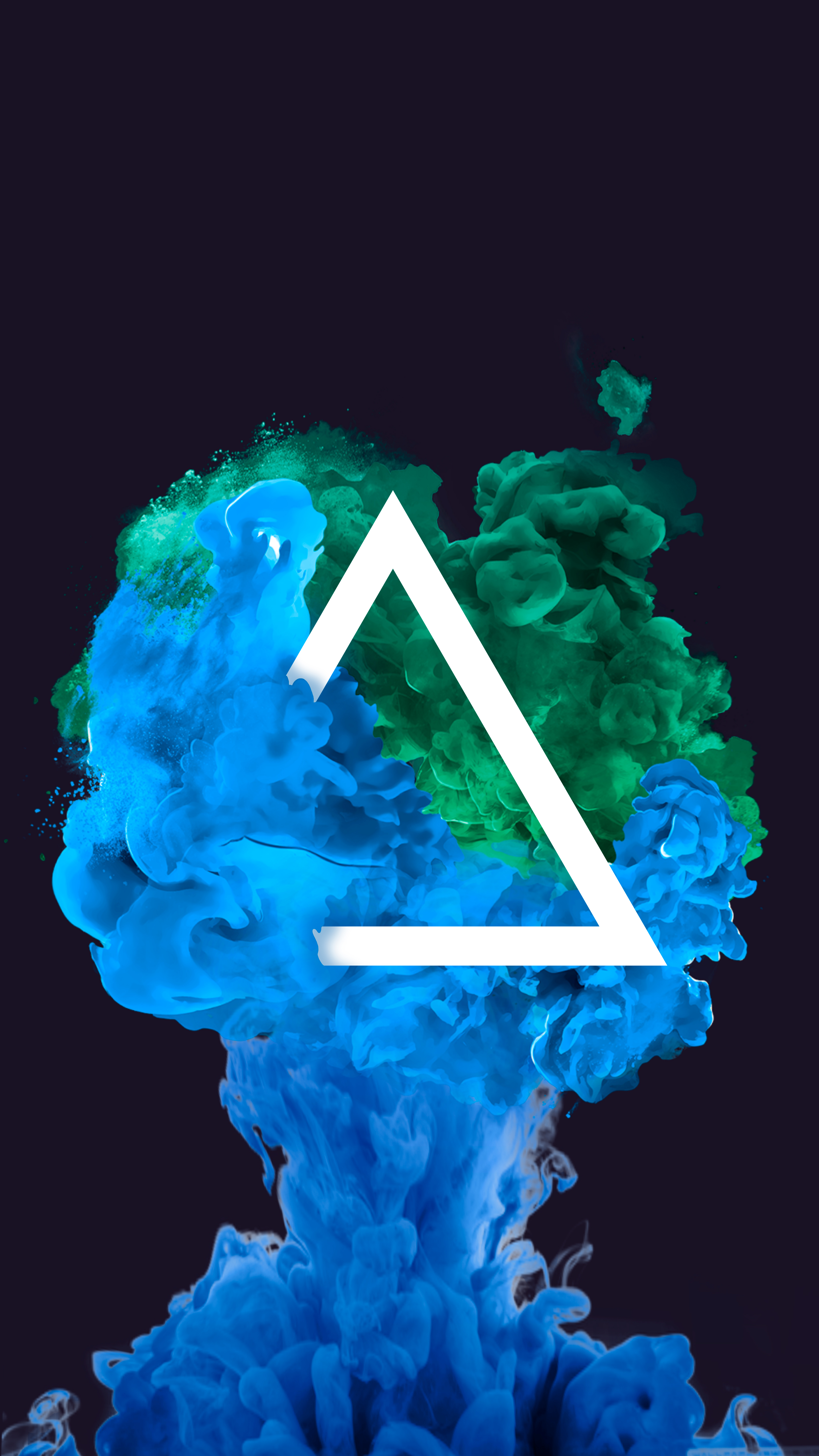 HD wallpaper triangle, ink, blue, green, art, geometric, clot