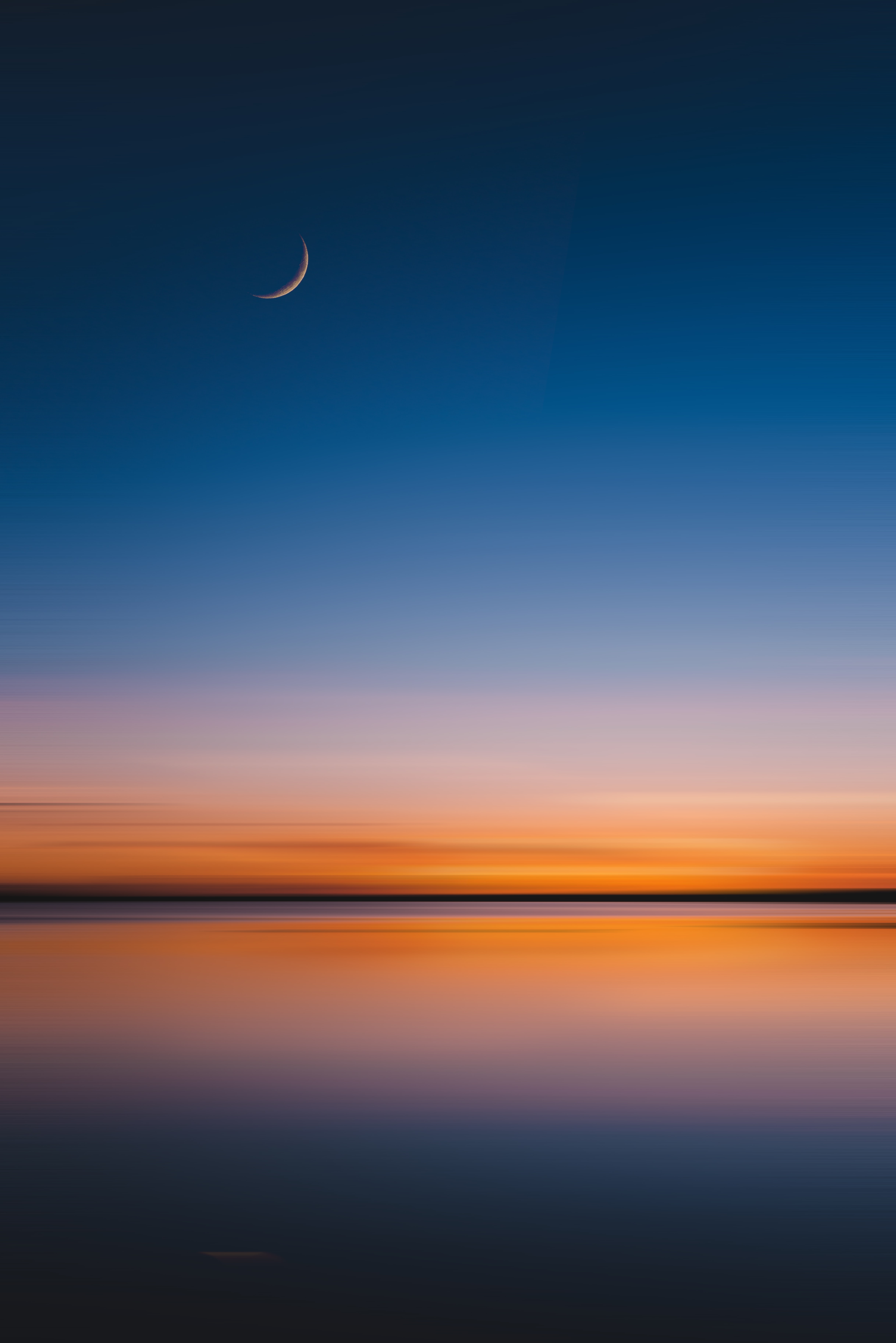 horizon, dusk, nature, water HD Background