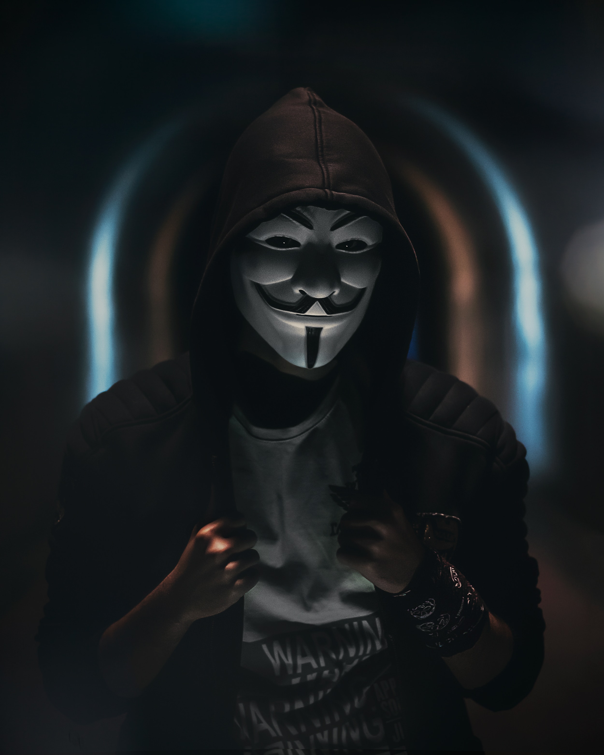 dark, anonymous, miscellanea, miscellaneous, mask, human, person, hood download HD wallpaper