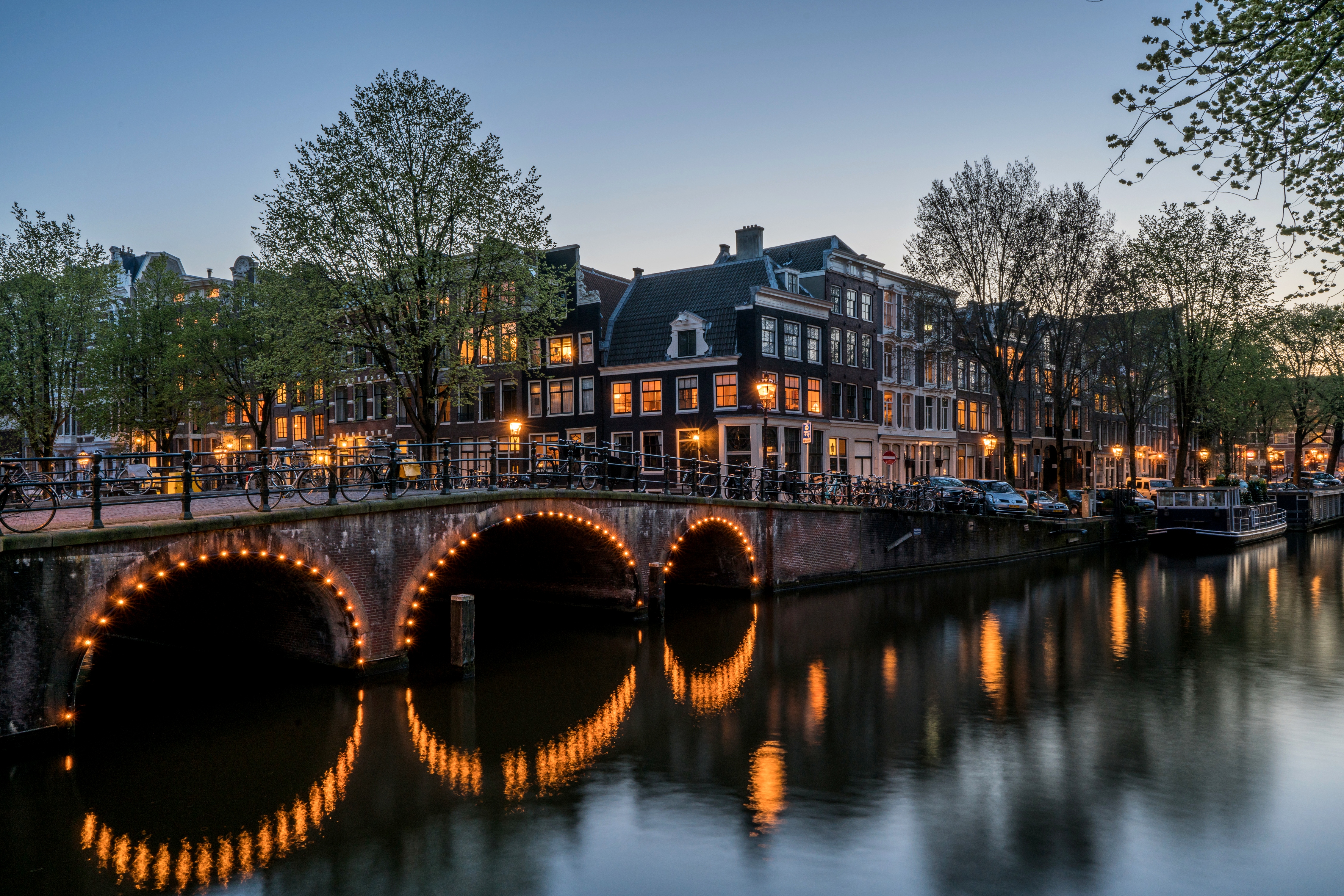 Laden Sie das Städte, Gebäude, Brücke, Kanal, Amsterdam, Kaisergracht-Bild kostenlos auf Ihren PC-Desktop herunter