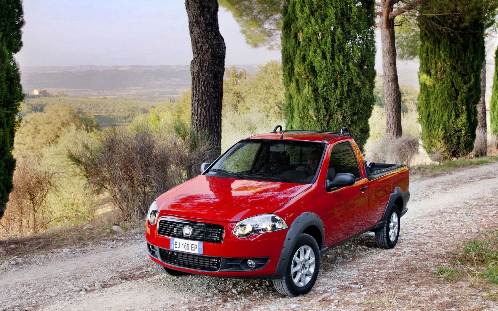 wallpapers fiat, cars, red, strada, pickup