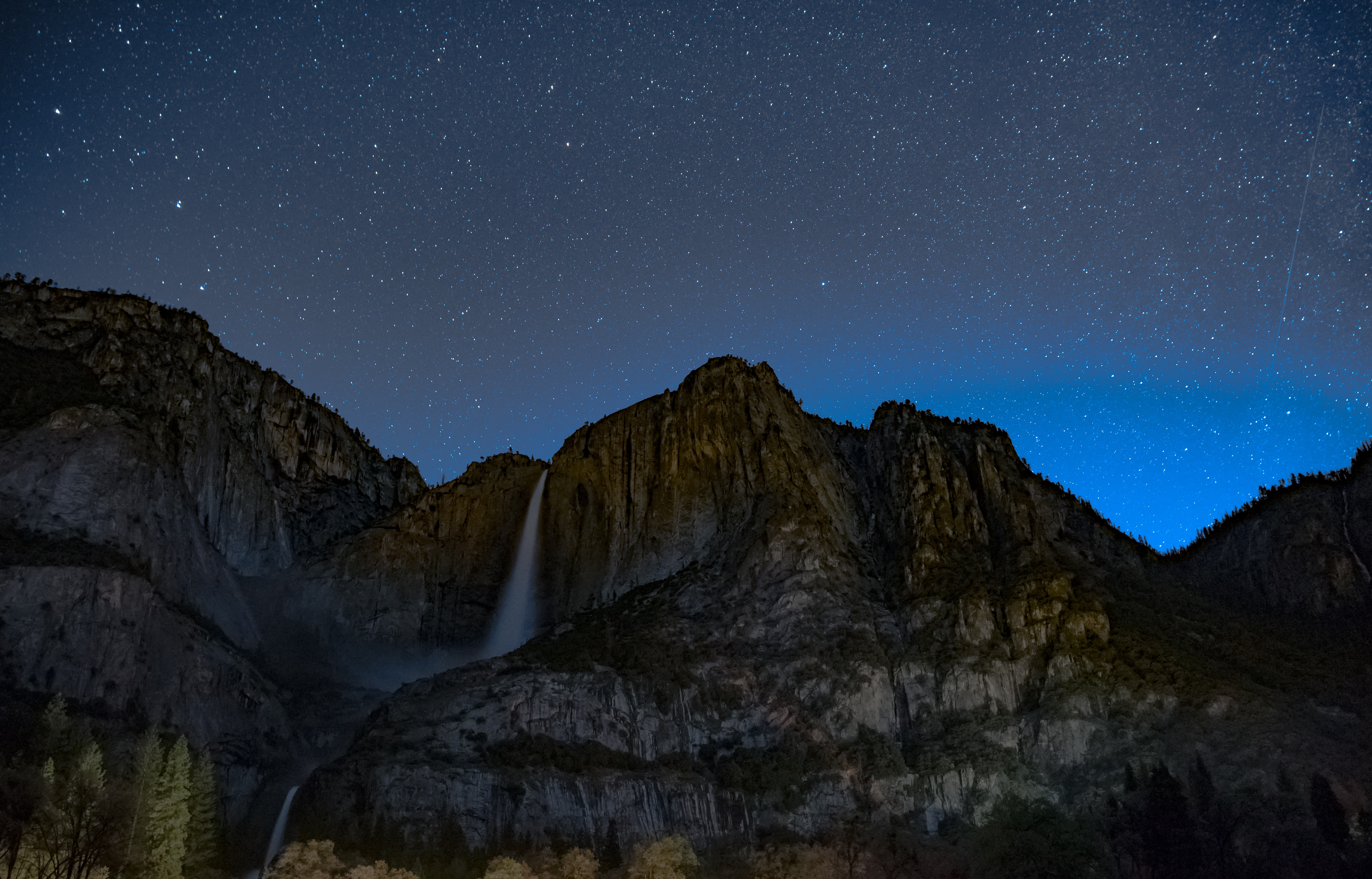 Free Images nature, precipice, waterfall, starry sky Break