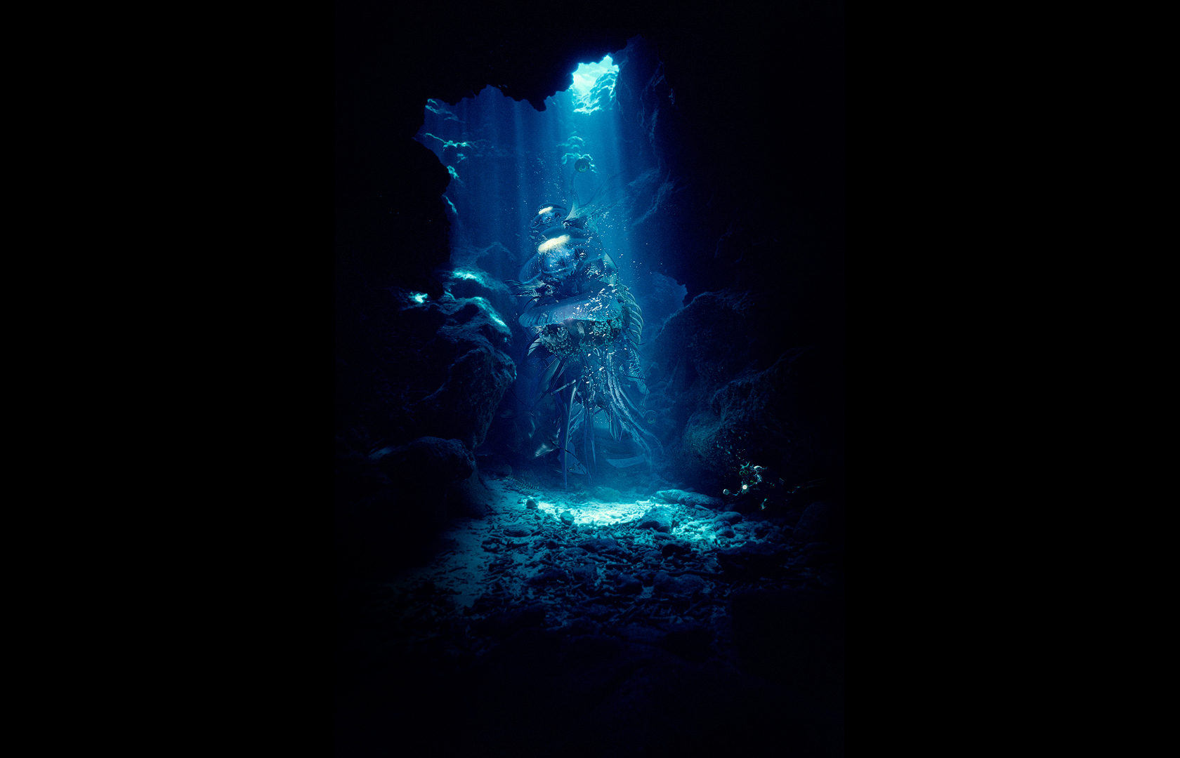 cgi, underwater, texture, fantasy, cave, colors, reef, shapes mobile wallpaper