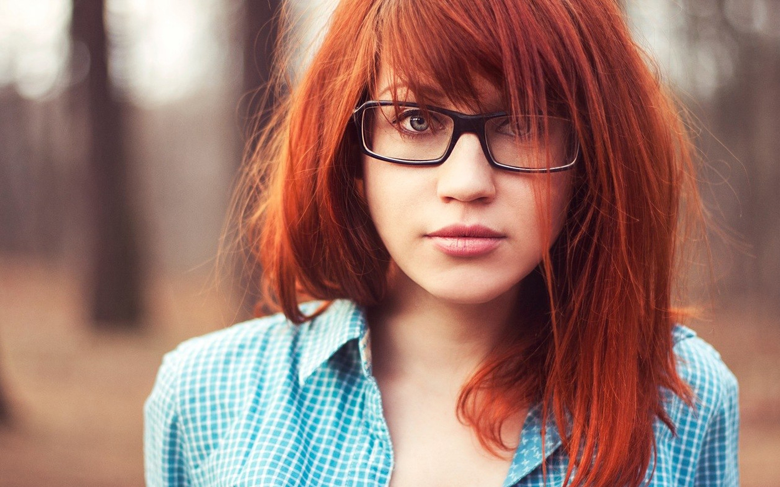 women, beautiful, glasses, redhead download HD wallpaper