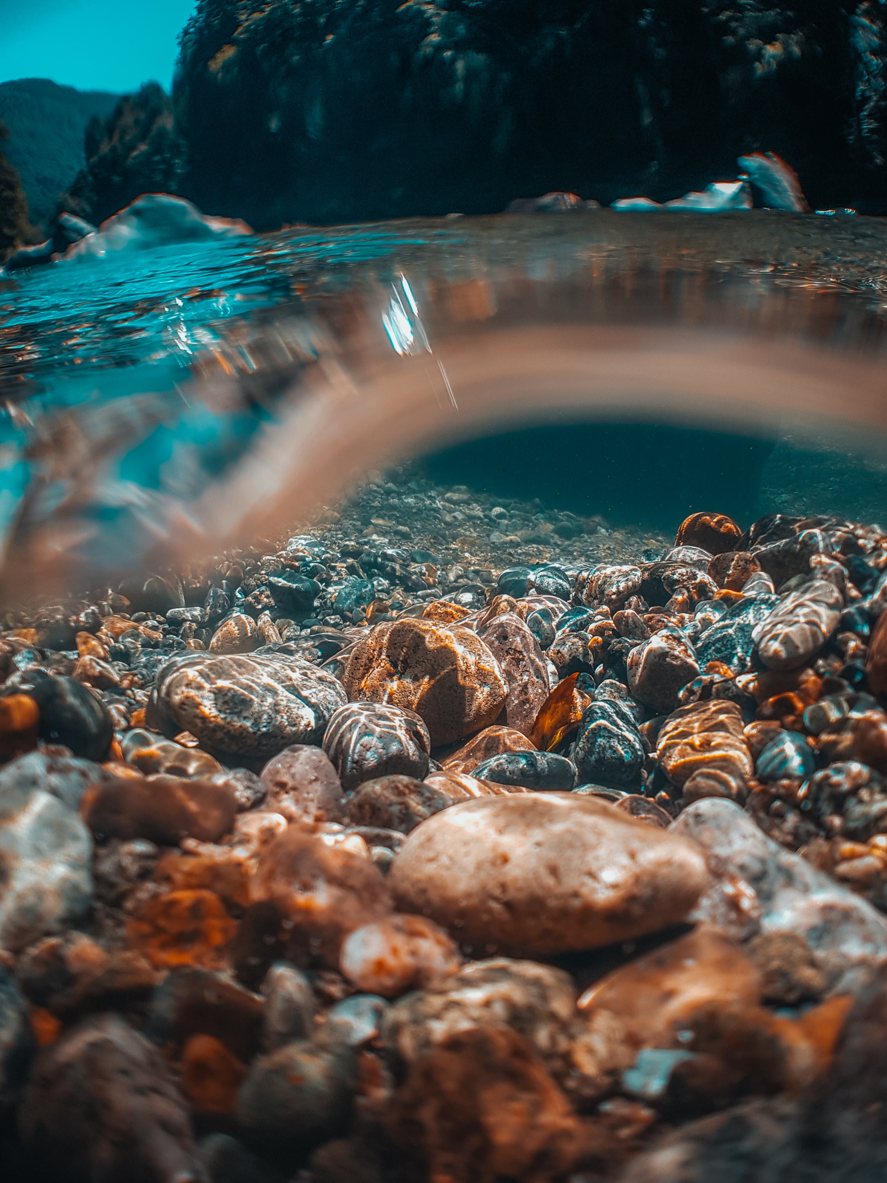 nature, underwater, stones, submarine Cell Phone Image