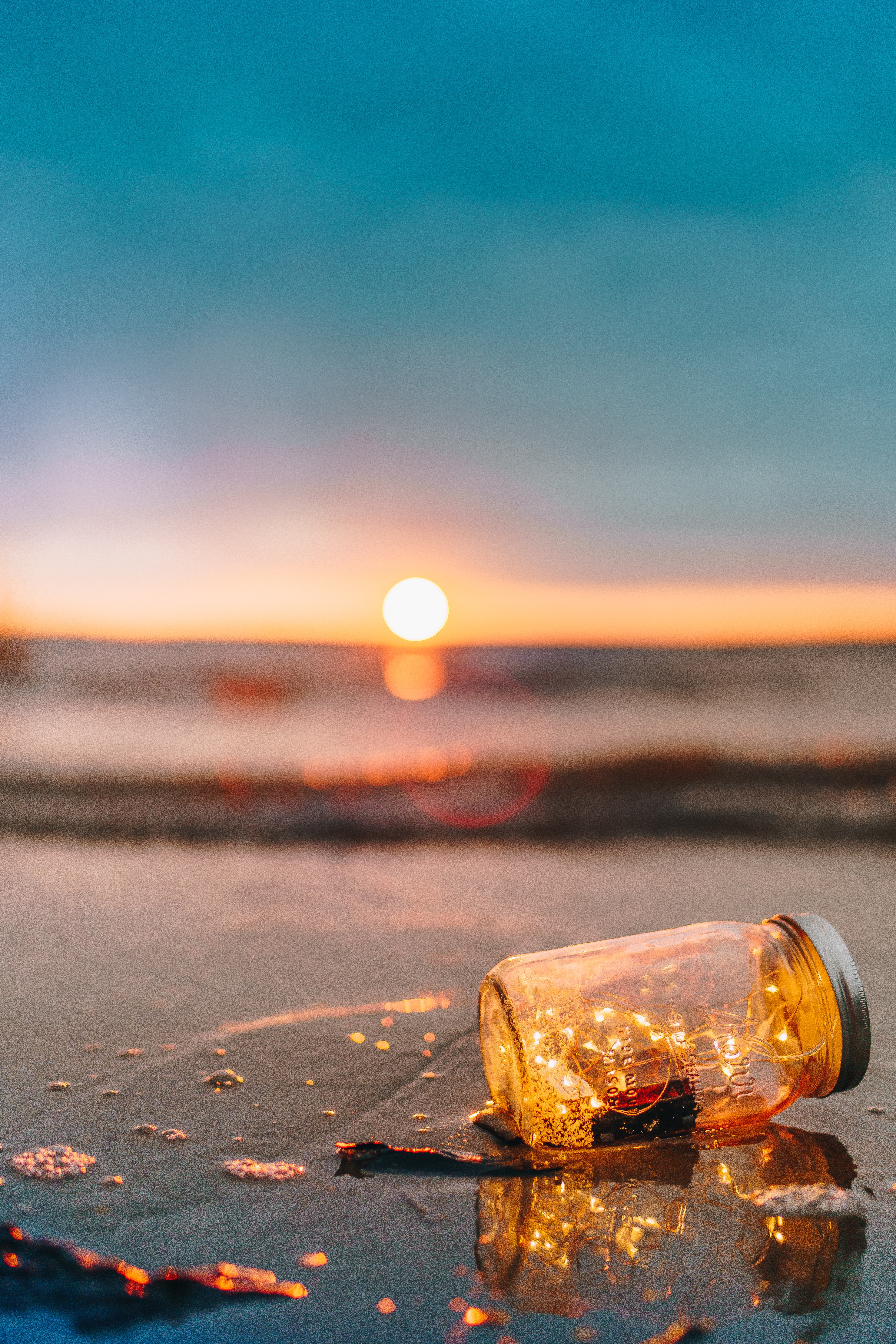 blur, miscellanea, sunset, sea, bank, shine, miscellaneous, smooth, brilliance, jar wallpapers for tablet