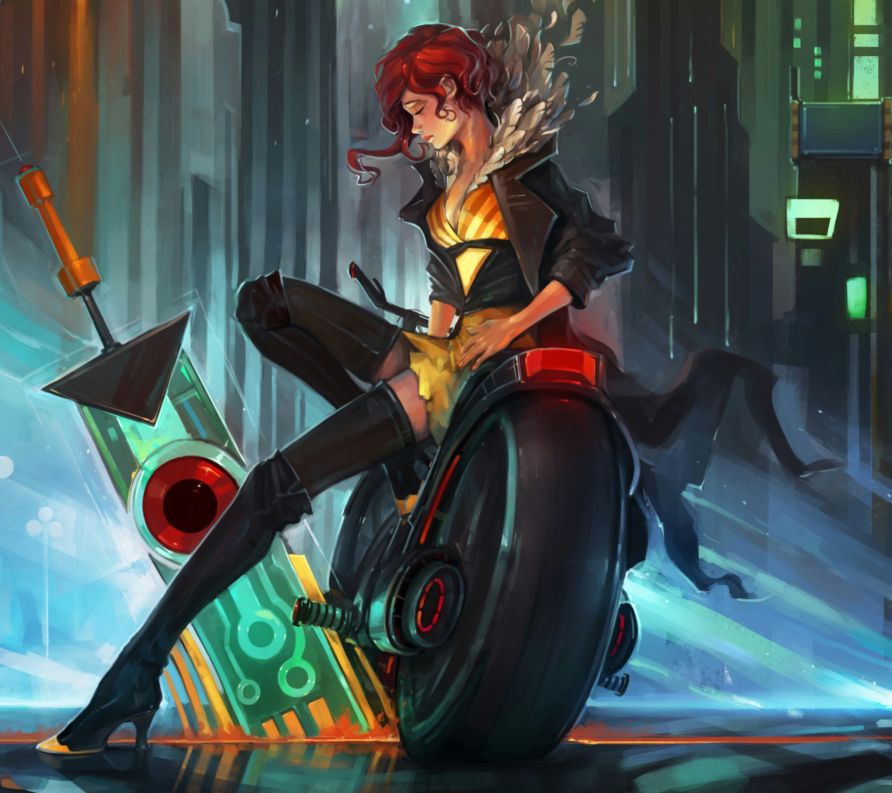 Ashley barrett. Ред из игры транзистор. Transistor (игра). Ред Transistor арт. Транзистор игра меч.