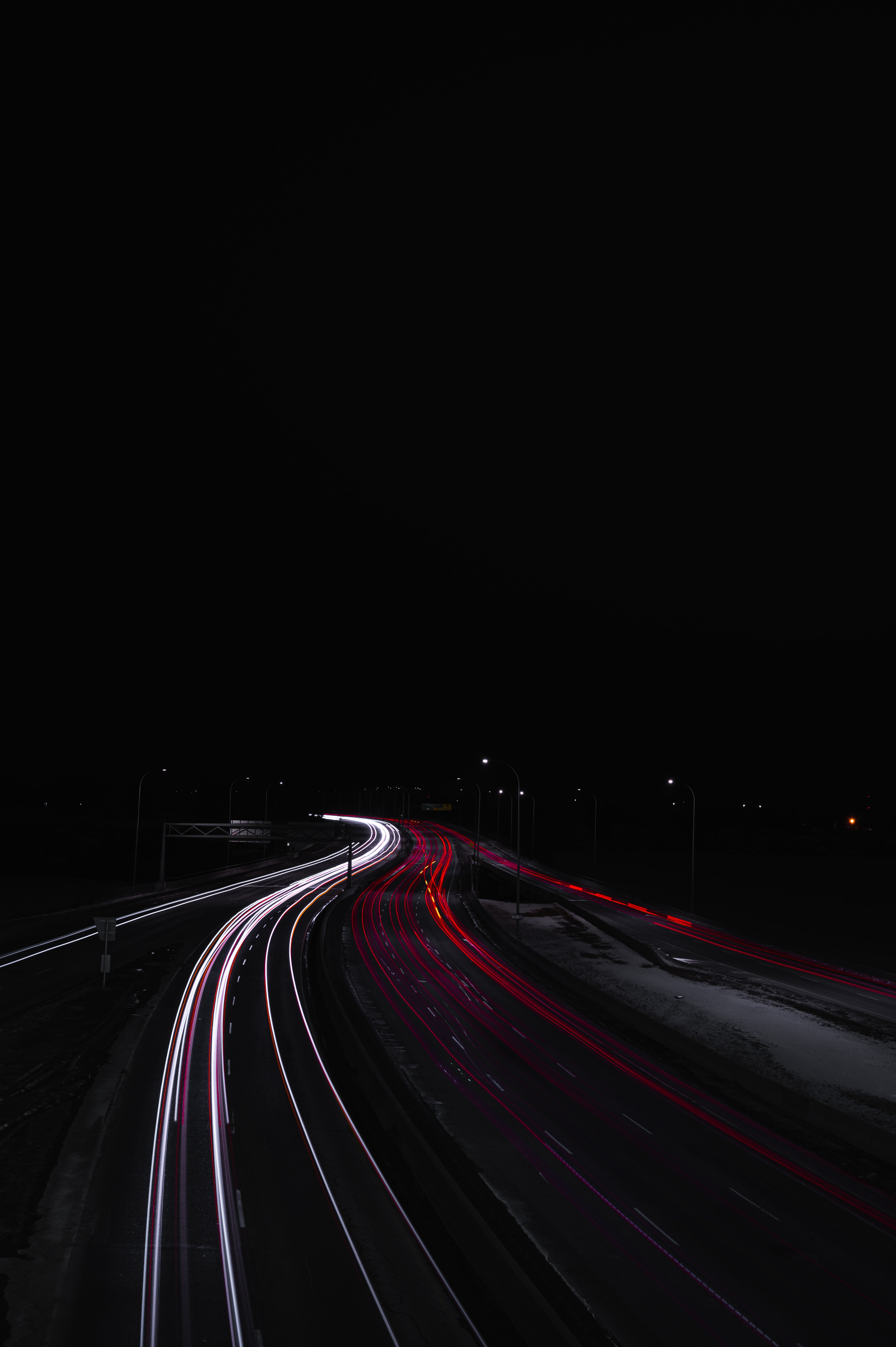 dark, night, lights, road, long exposure, darkness phone background