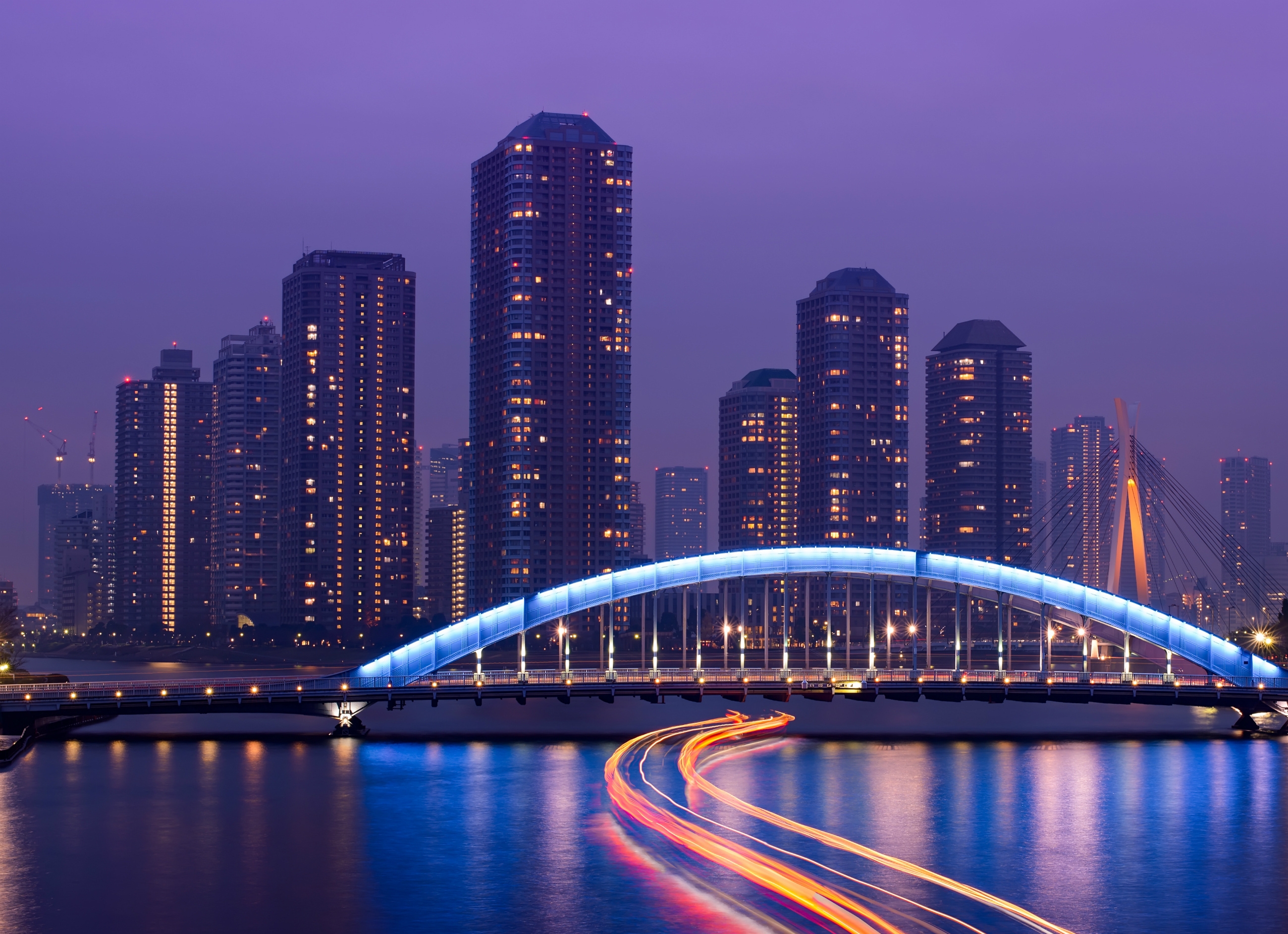 megapolis, rivers, night, bridge collection of HD images