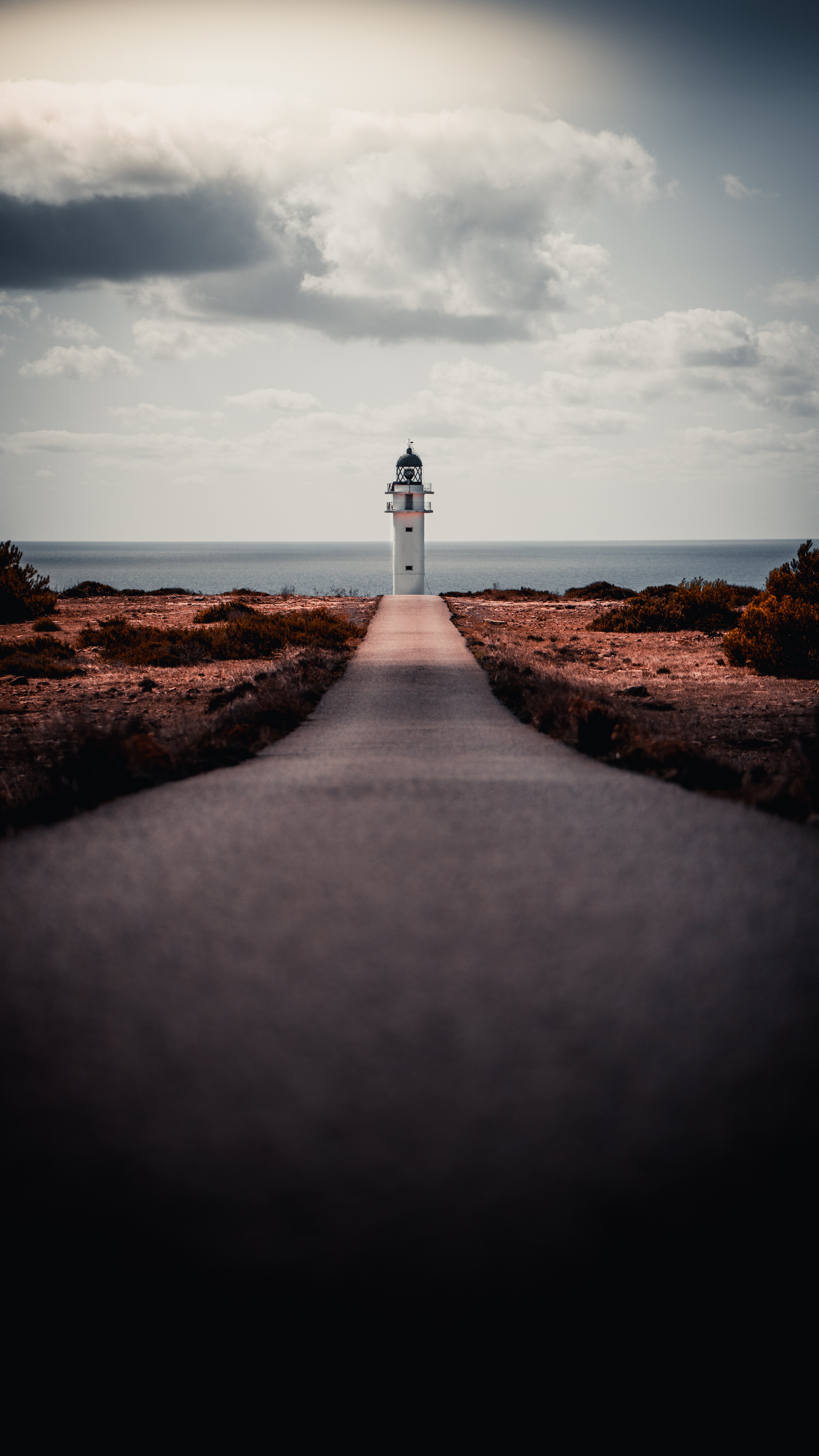building, nature, sea, shore, bank, lighthouse, track Full HD