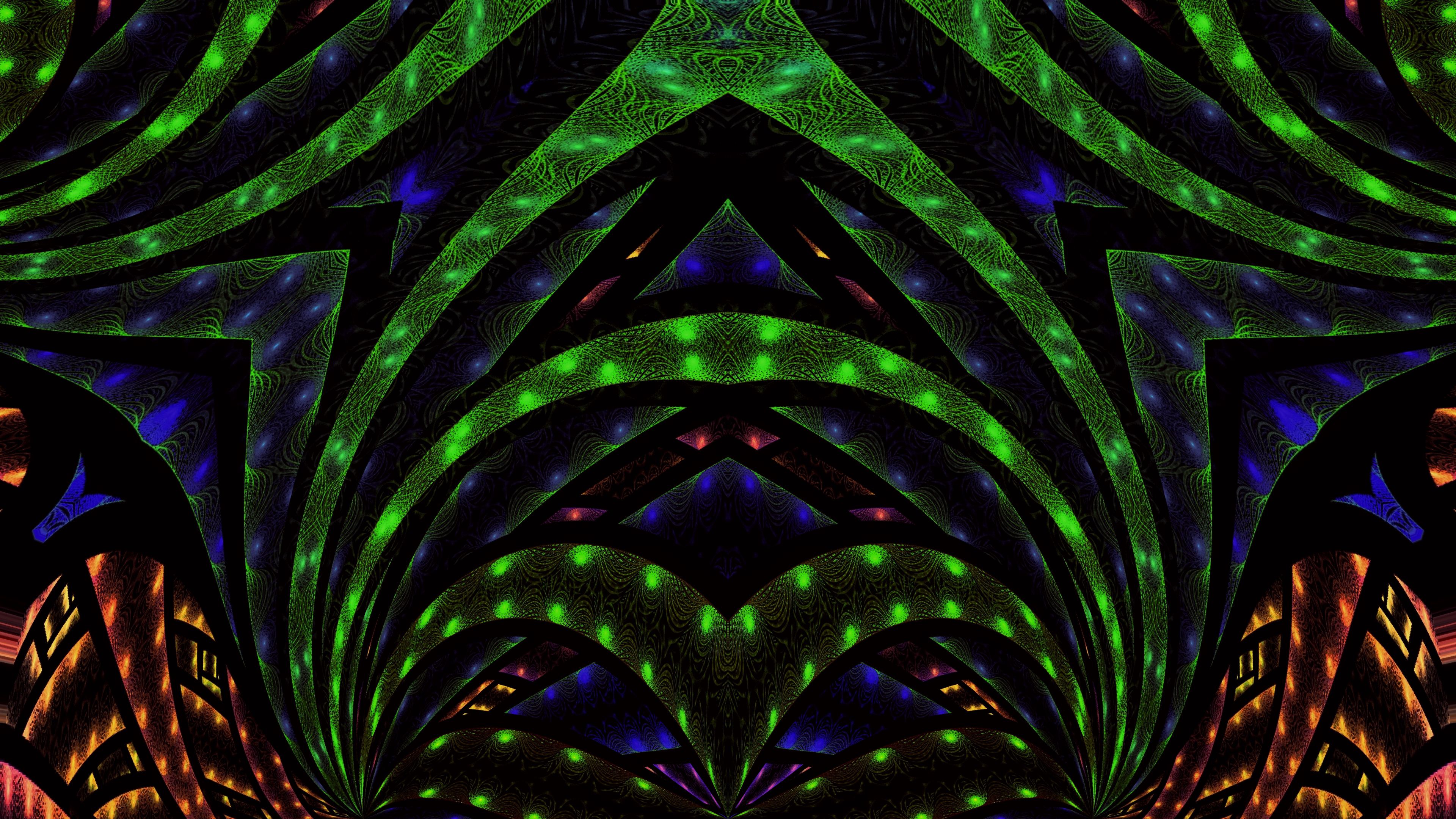 4K Phone Wallpaper multicolored, pattern, fractal, intricate
