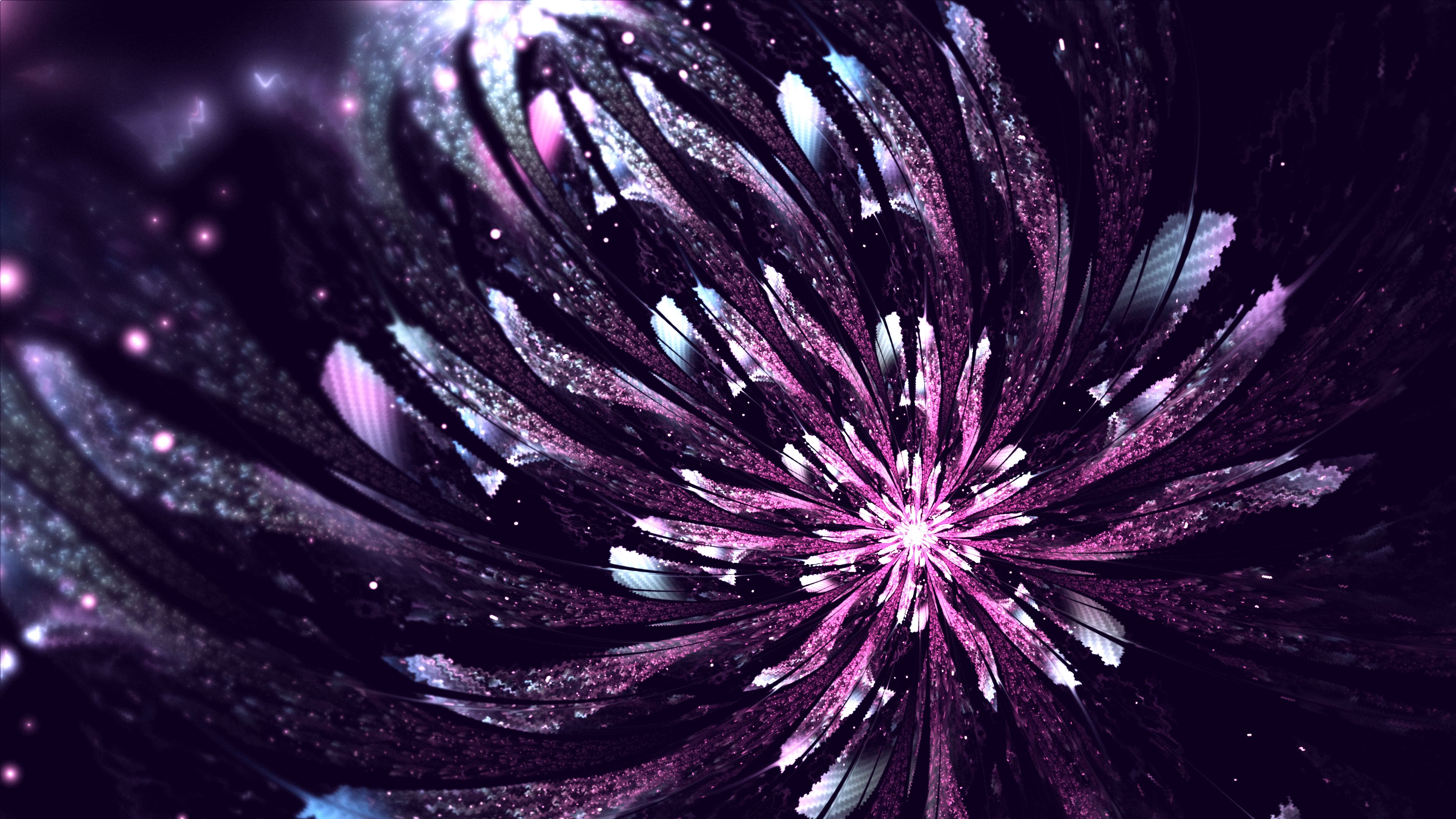 purple, abstract, violet, flower, fractal, glow, digital HD wallpaper