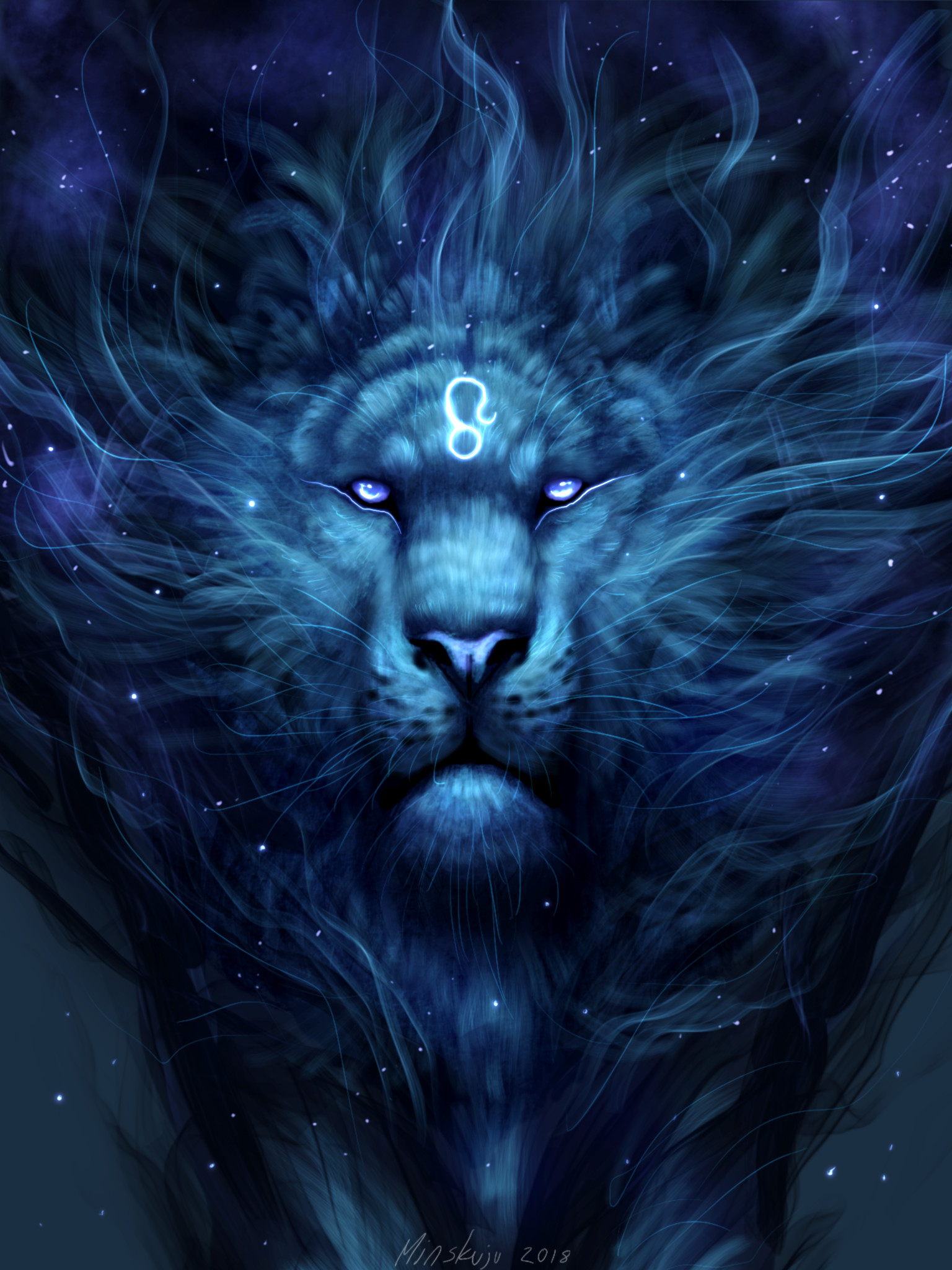 fantastic, tiger, glow, art, mane cell phone wallpapers