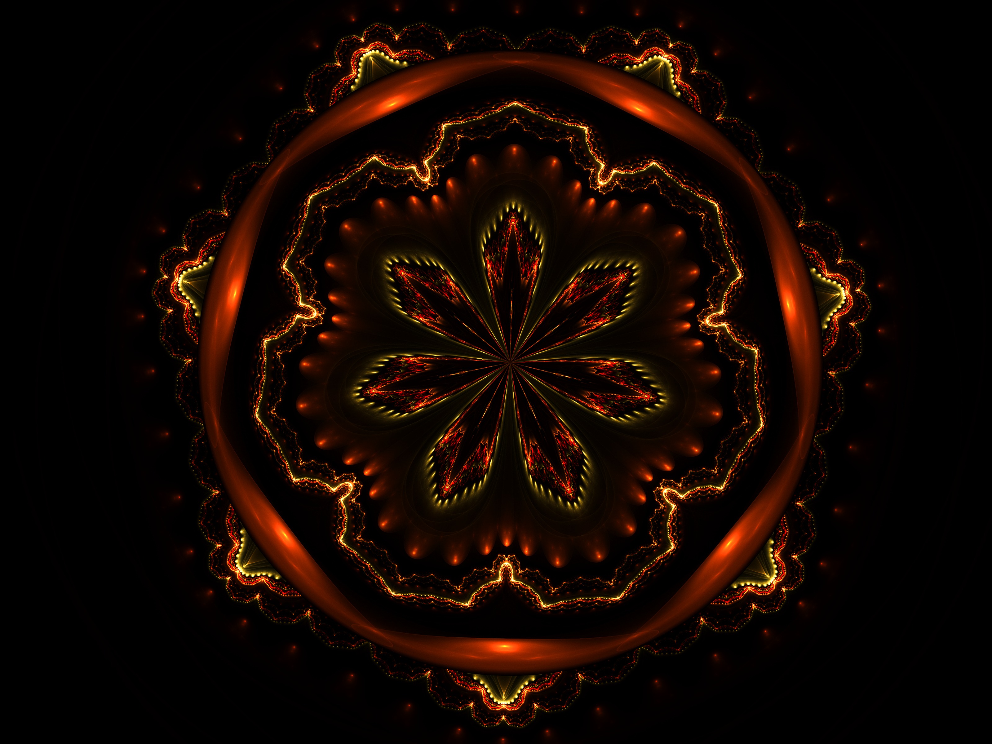 HD wallpaper fractal, abstract, dark, pattern