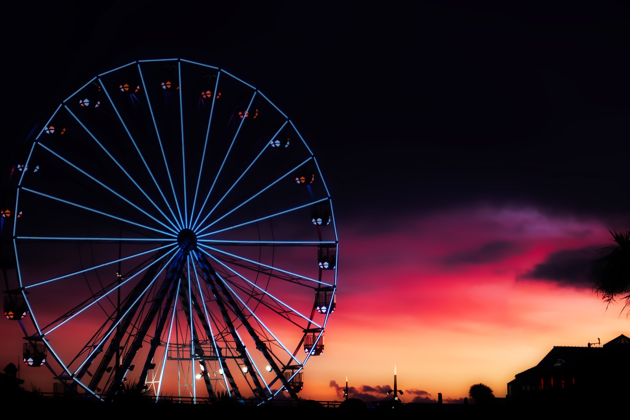 Wallpaper for mobile devices great britain, dark, england, ferris wheel