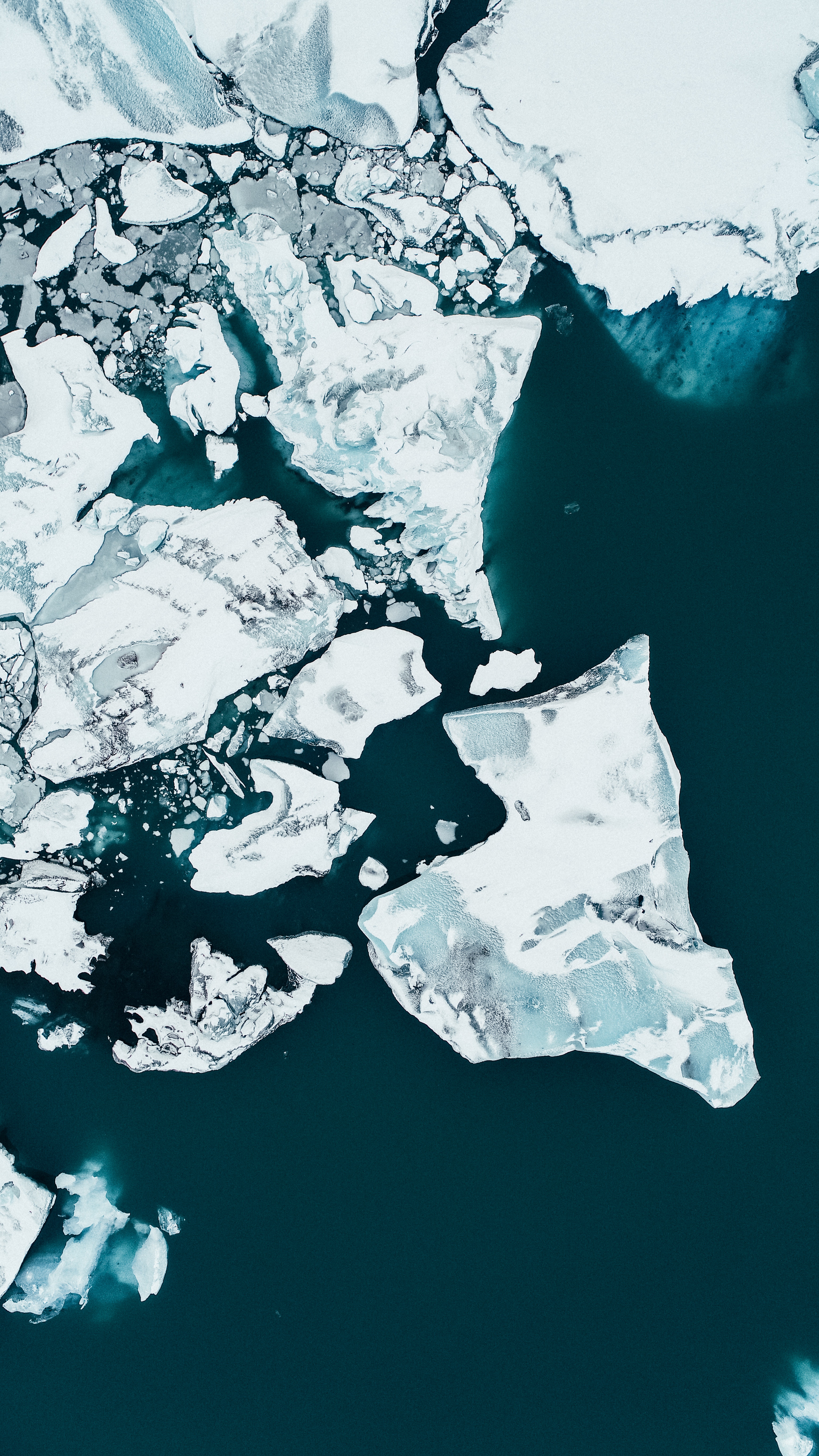 view from above, nature, ice, ice floes 4K iPhone