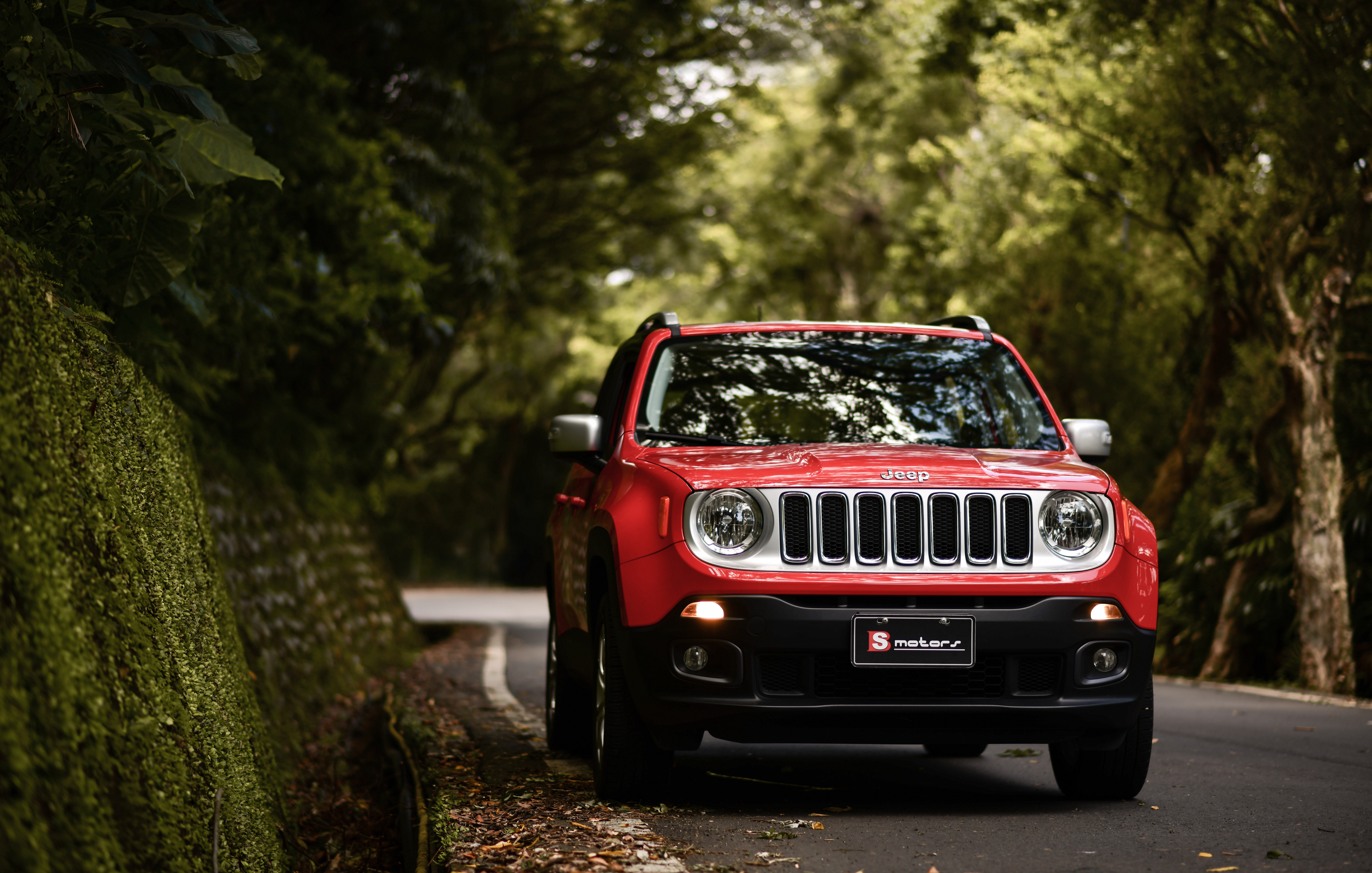 suv, cars, red, car, jeep, front view, machine, jeep renegade for android
