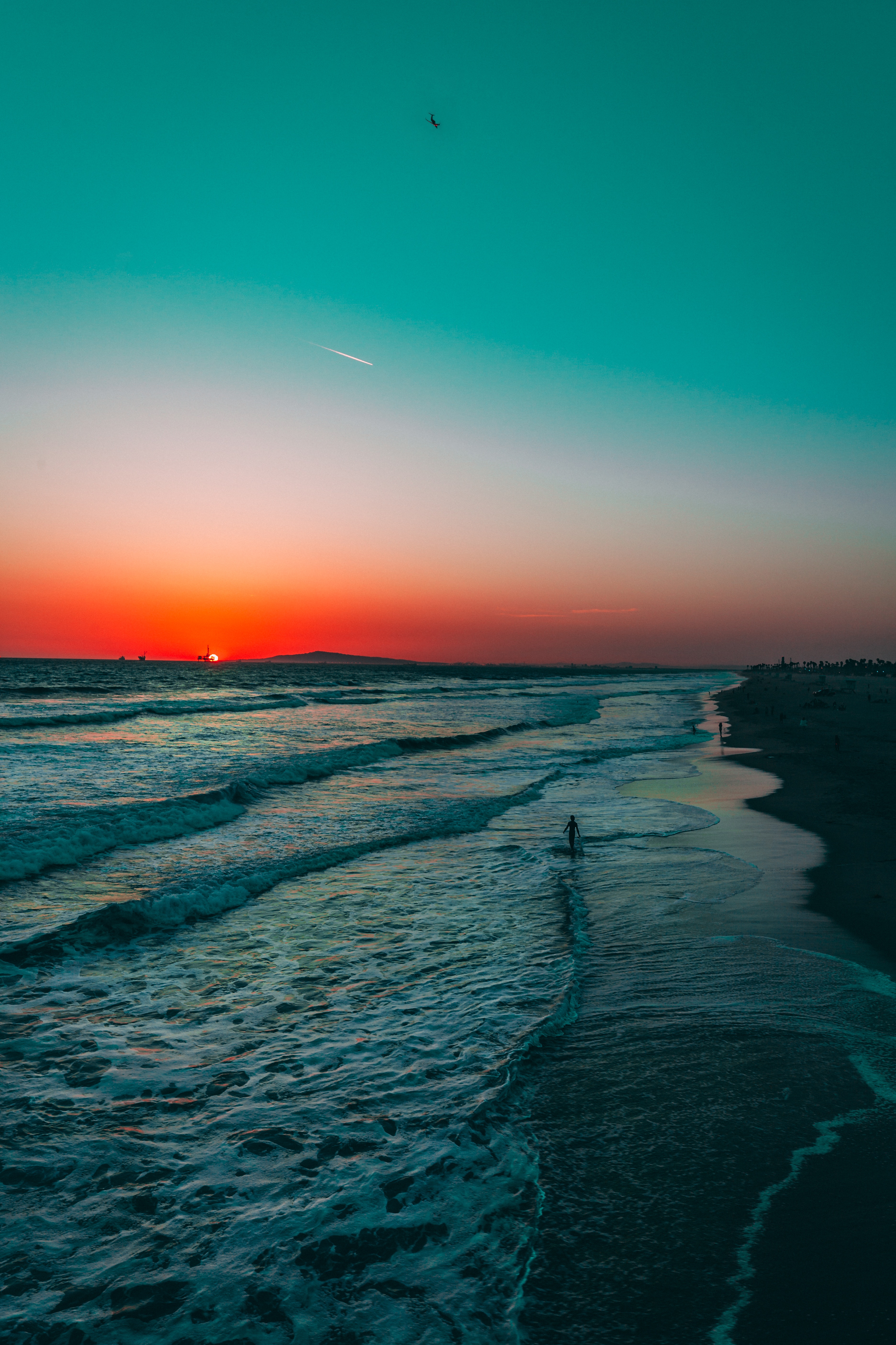 Laden Sie das Natur, Sunset, Surfen, Silhouette, Ozean-Bild kostenlos auf Ihren PC-Desktop herunter