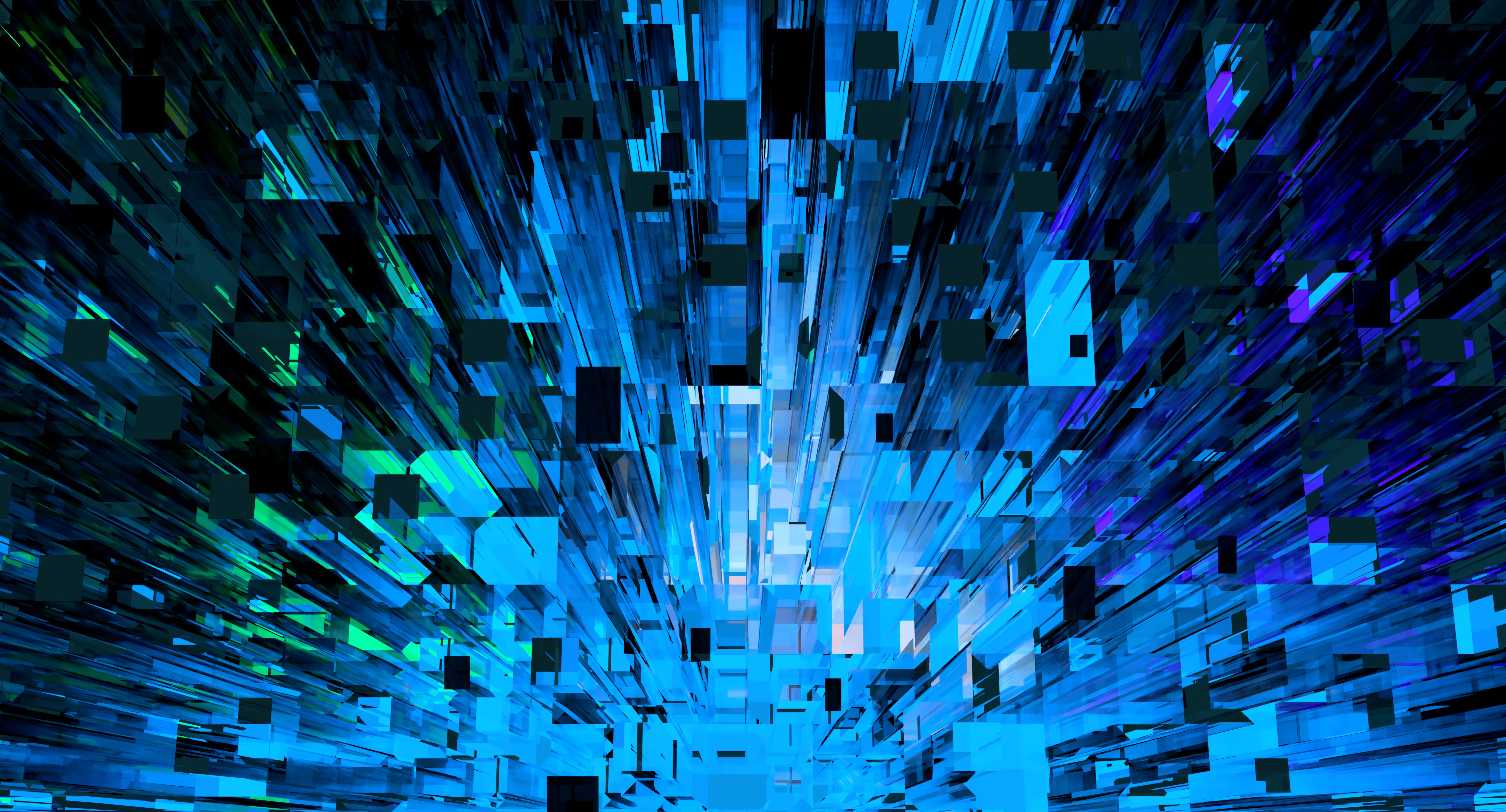 blue, abstract, shards, smithereens, fragments Full HD