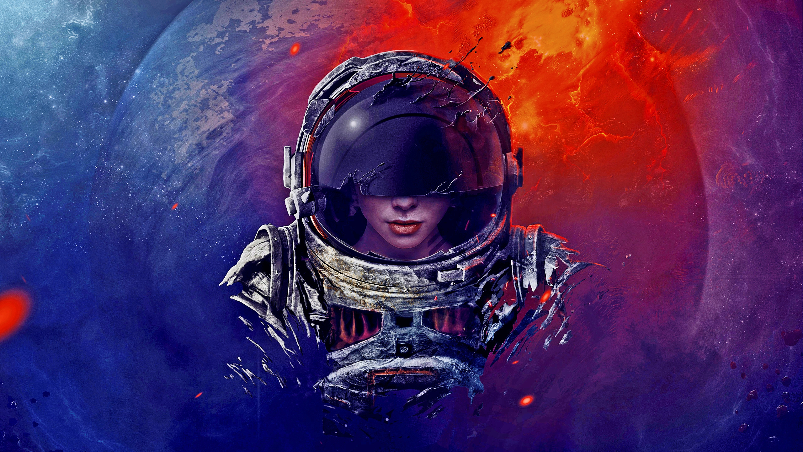 sci fi, astronaut, planet for android