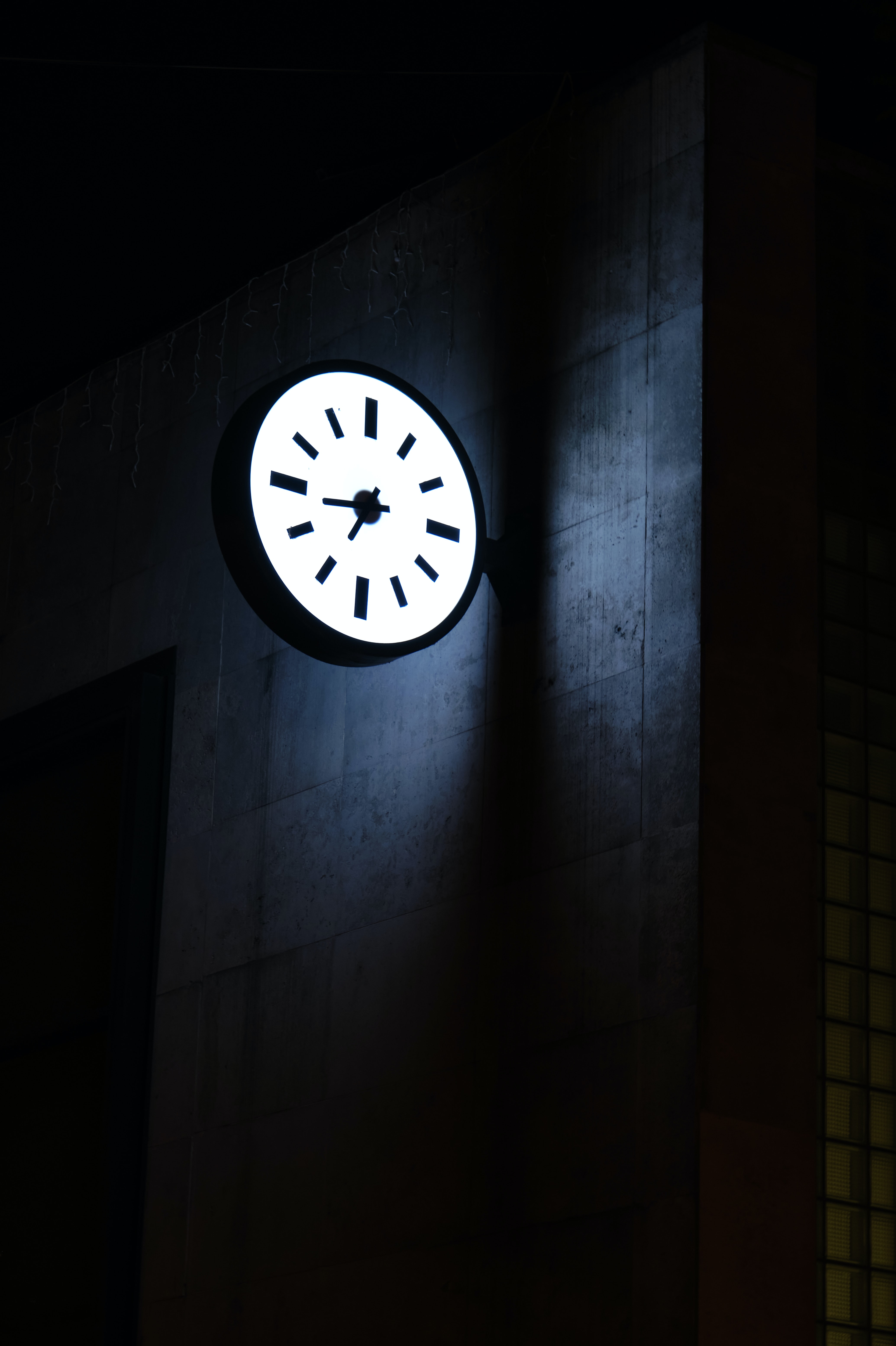 dark, clock face, clock, building, backlight, illumination, dial