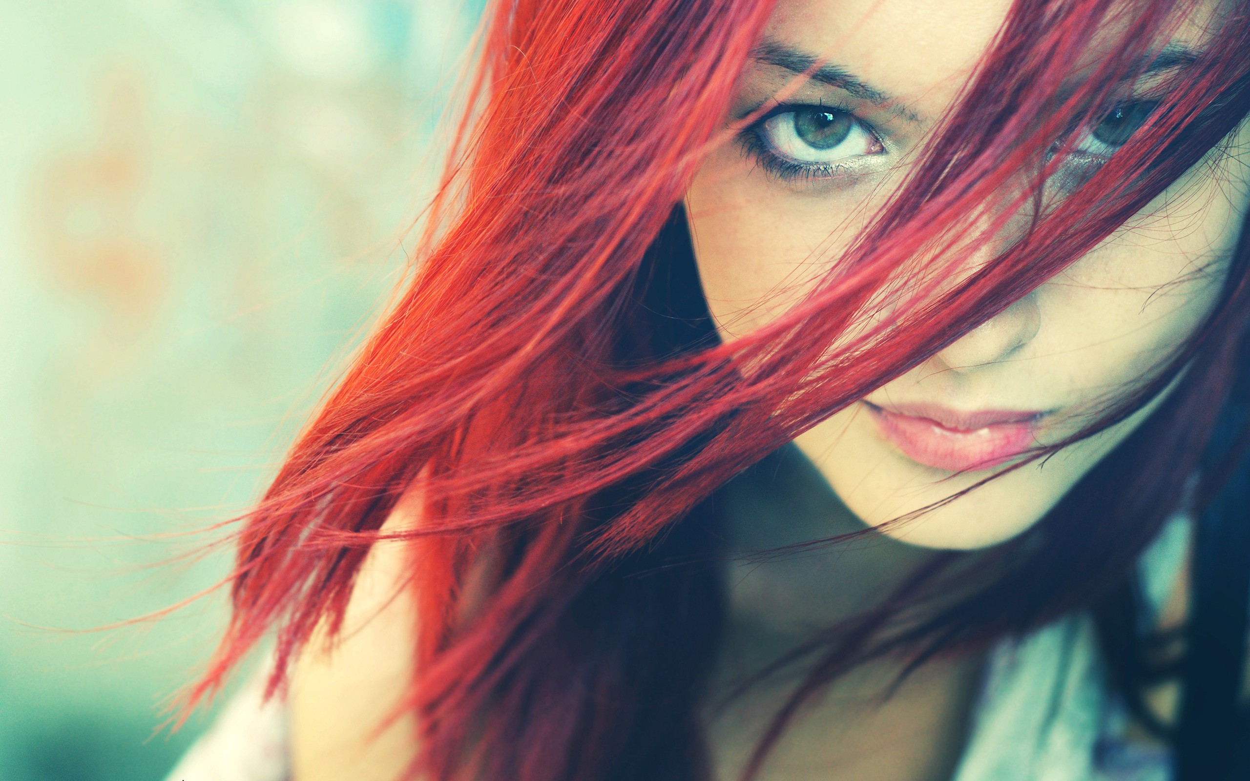 women, hair, green eyes, redhead