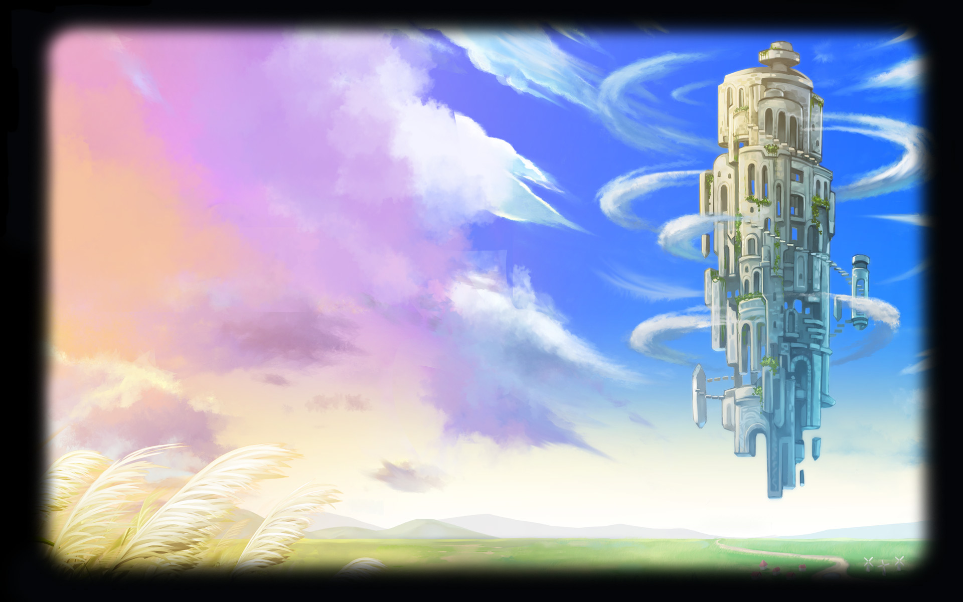 Схематика фэнтези башня в небо