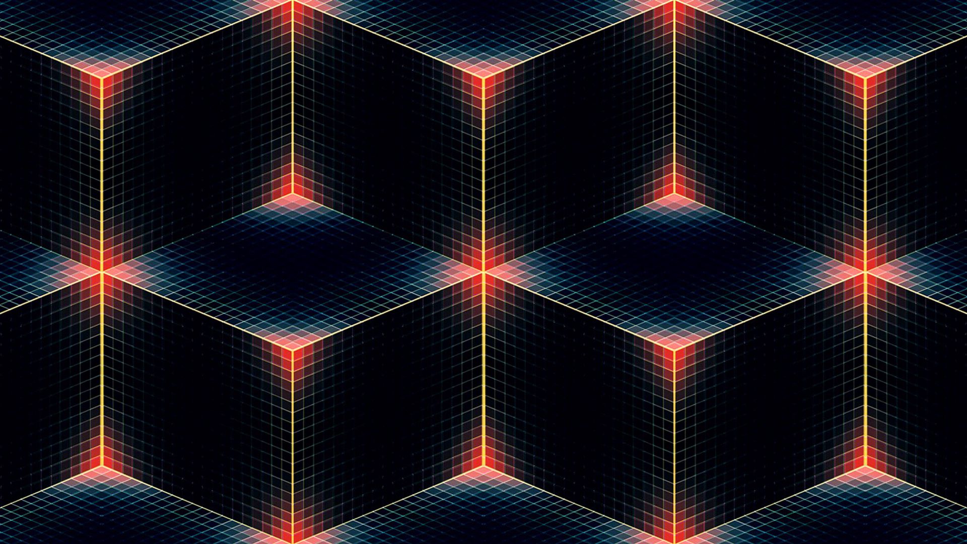 HD wallpaper cube, lines, abstract, color, twilight, coals, square, rhombus