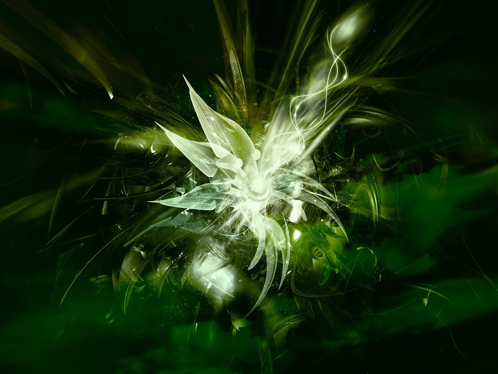 Widescreen image green, abstract