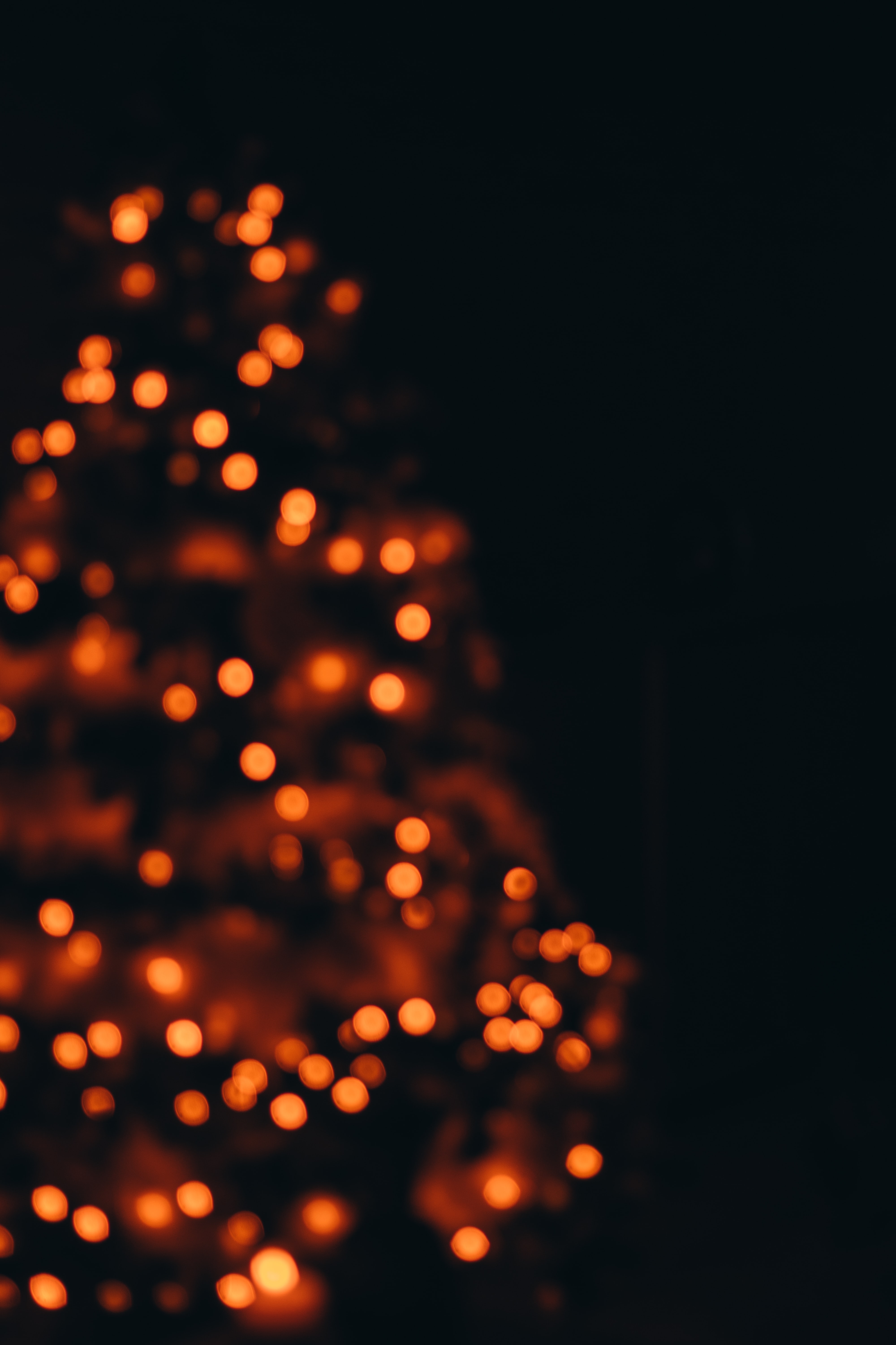 blur, garland, lights, smooth, christmas tree, bokeh, boquet, dark