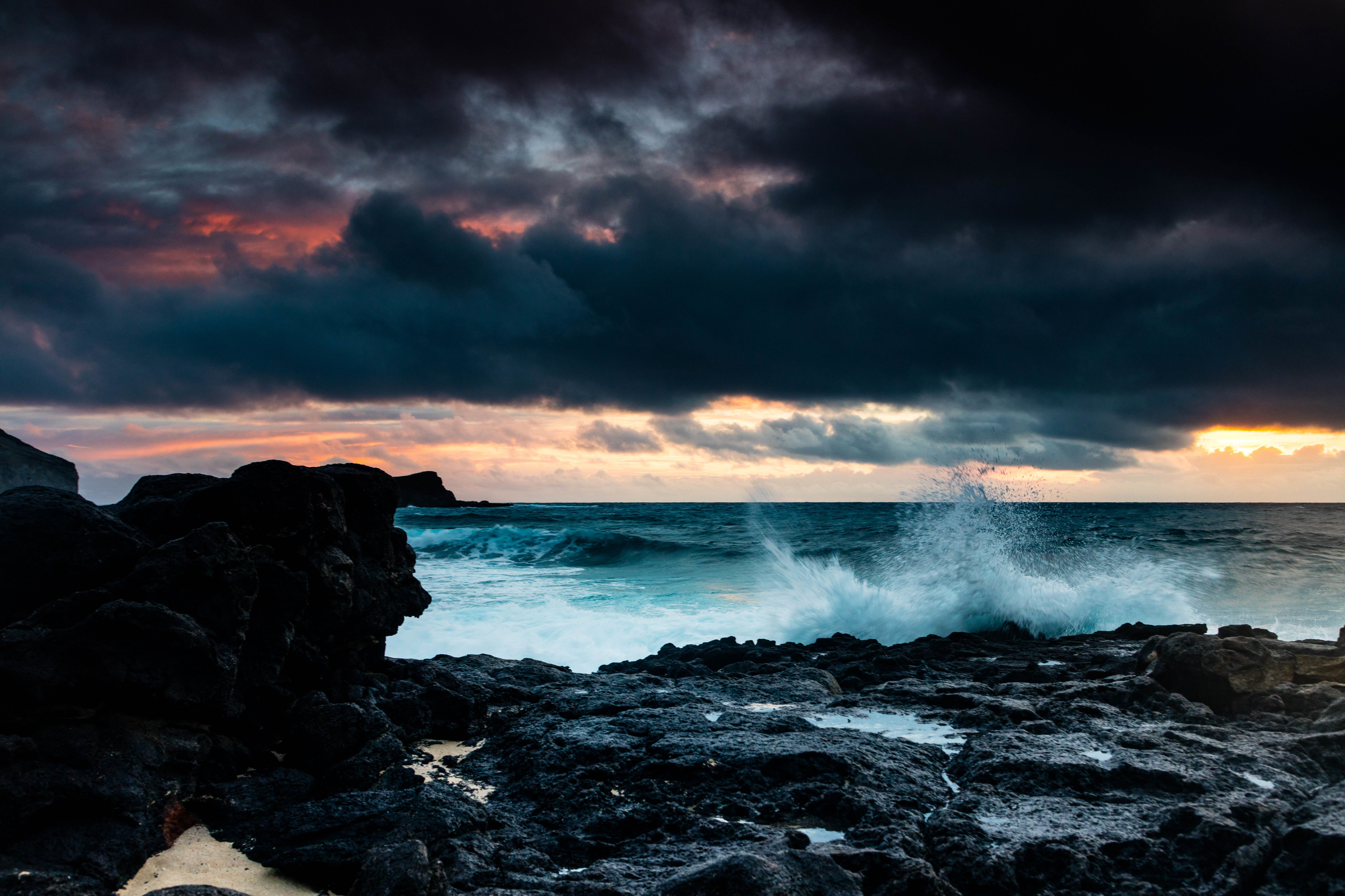 Mobile Wallpaper: Free HD Download [HQ] nature, horizon, sea, rocks
