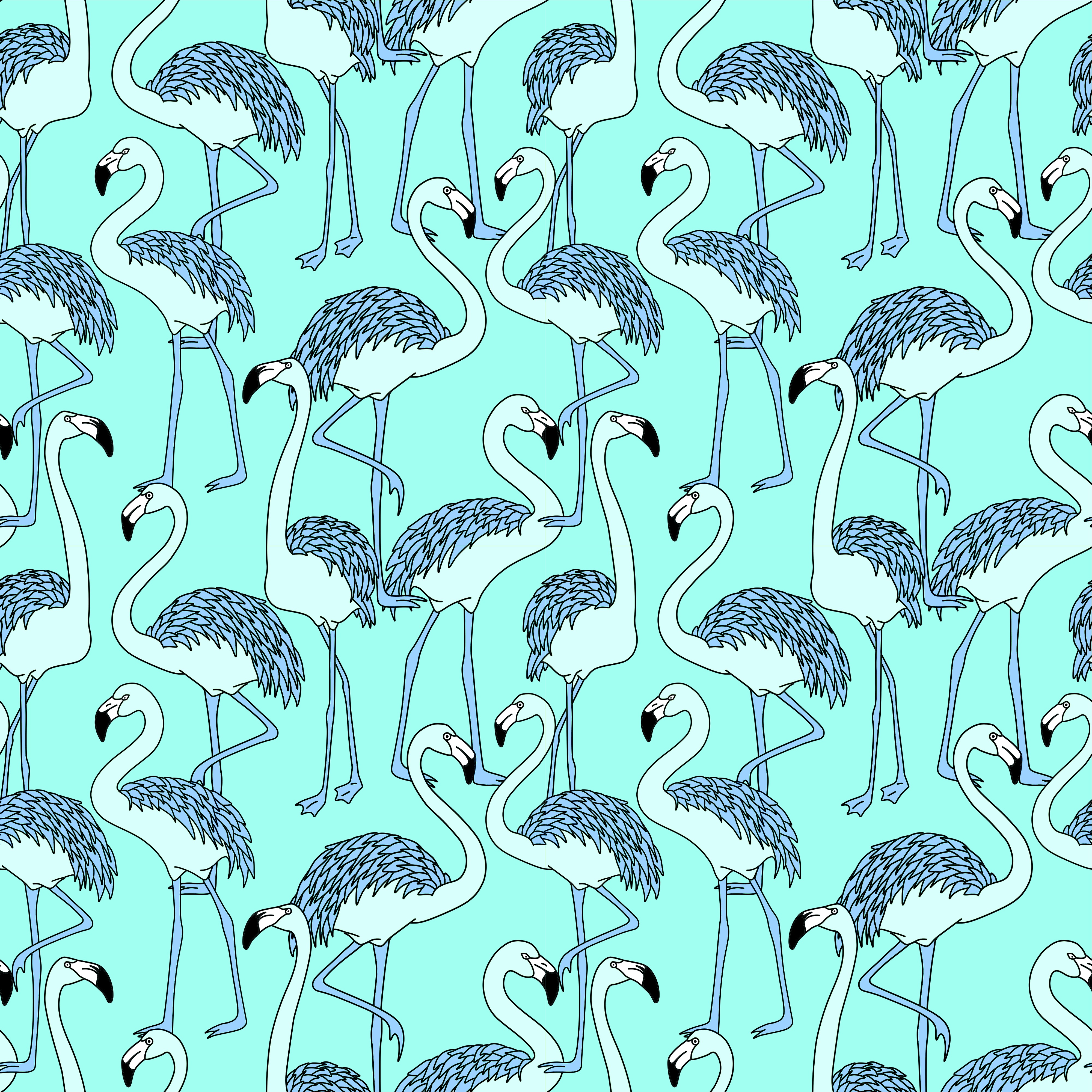 Handy-Wallpaper Vögel, Kunst, Flamingo, Patterns, Textur kostenlos herunterladen.