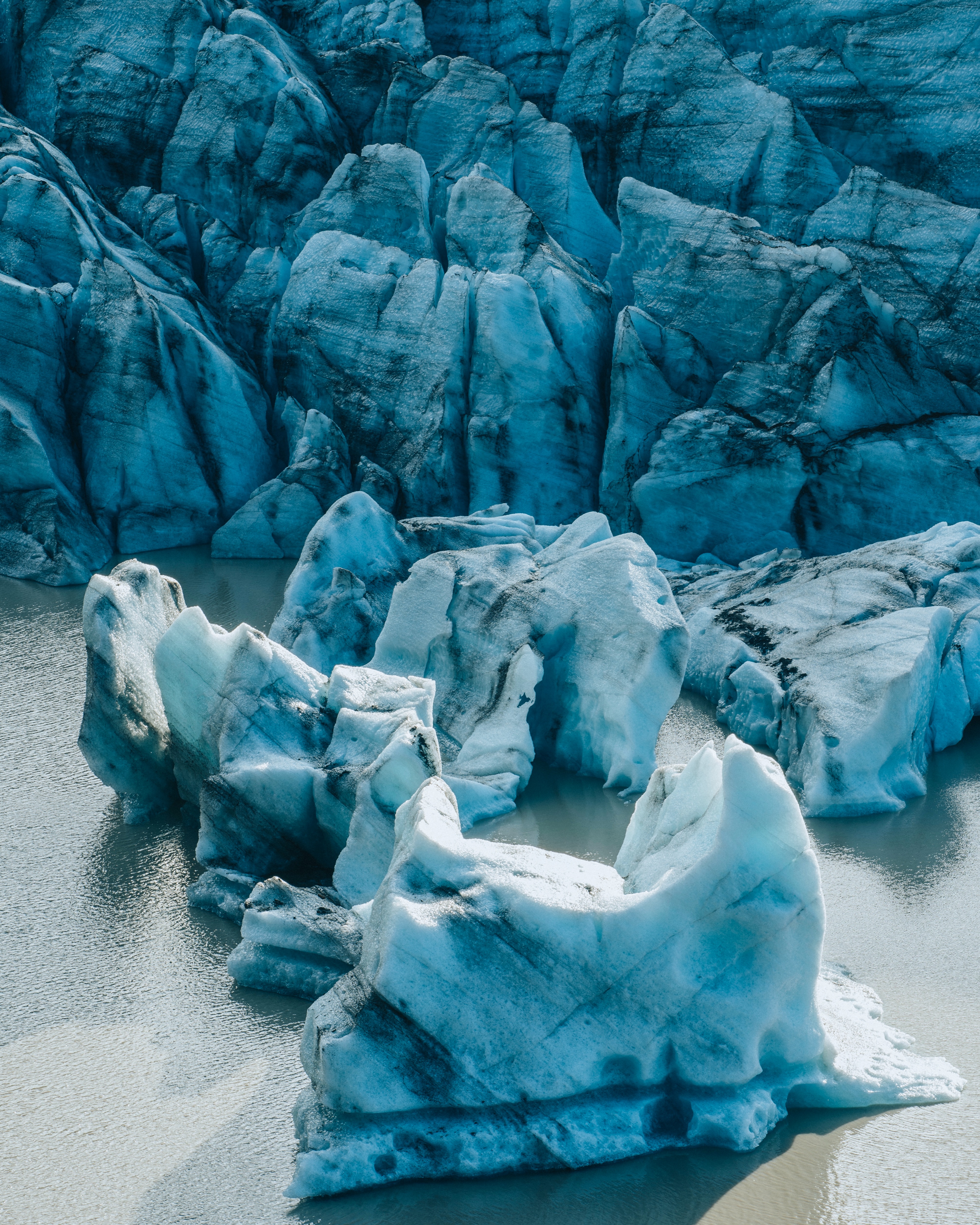 Mobile Wallpaper Glacier ice, water, nature, frozen