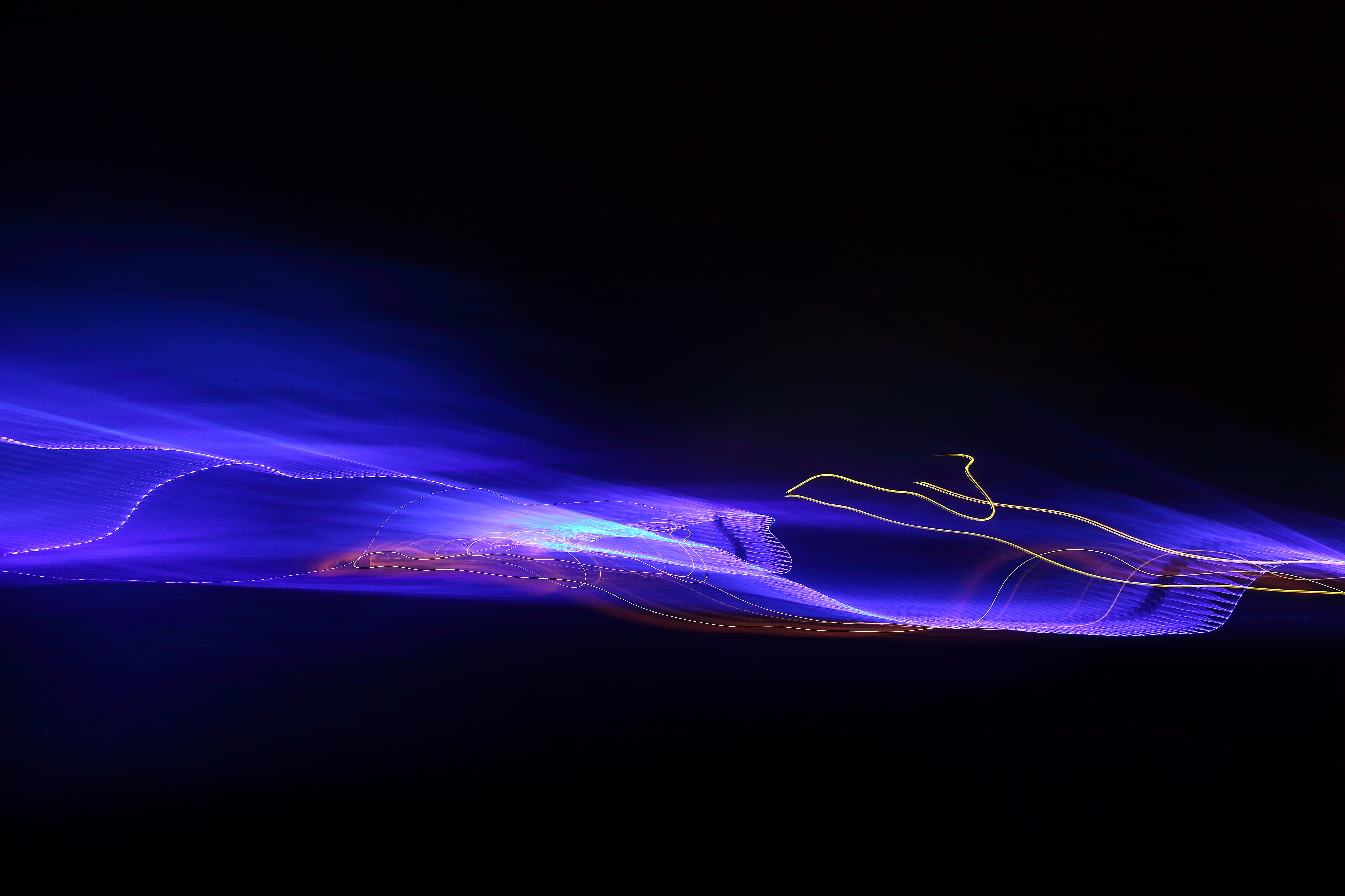 abstract, dark, lines, long exposure, freezelight, glow wallpapers for tablet
