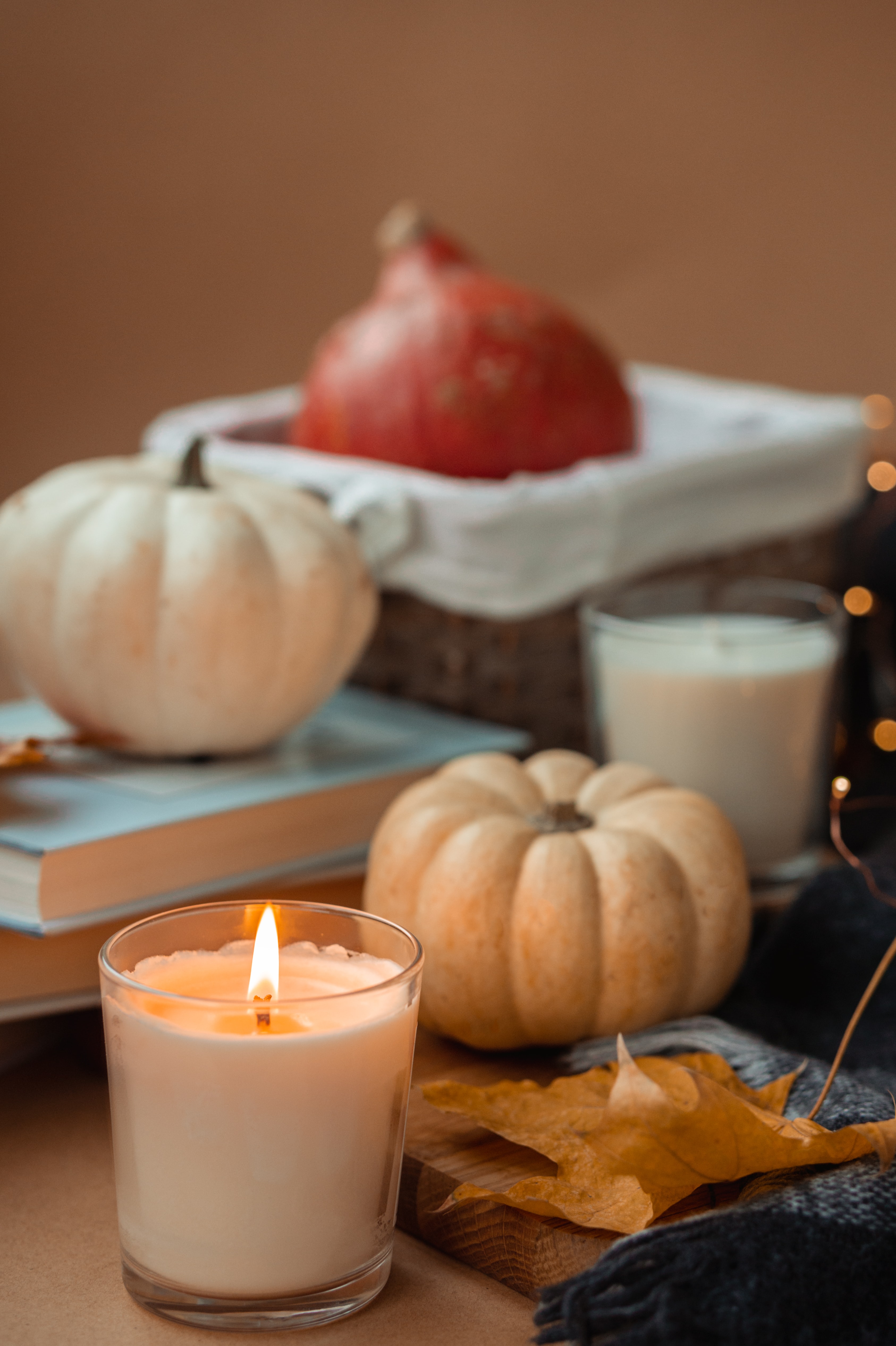 92694 download wallpaper pumpkin, books, miscellanea, miscellaneous, leaflet, candle screensavers and pictures for free