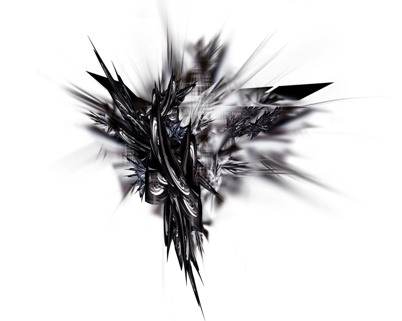 abstract, cgi, black & white iphone wallpaper
