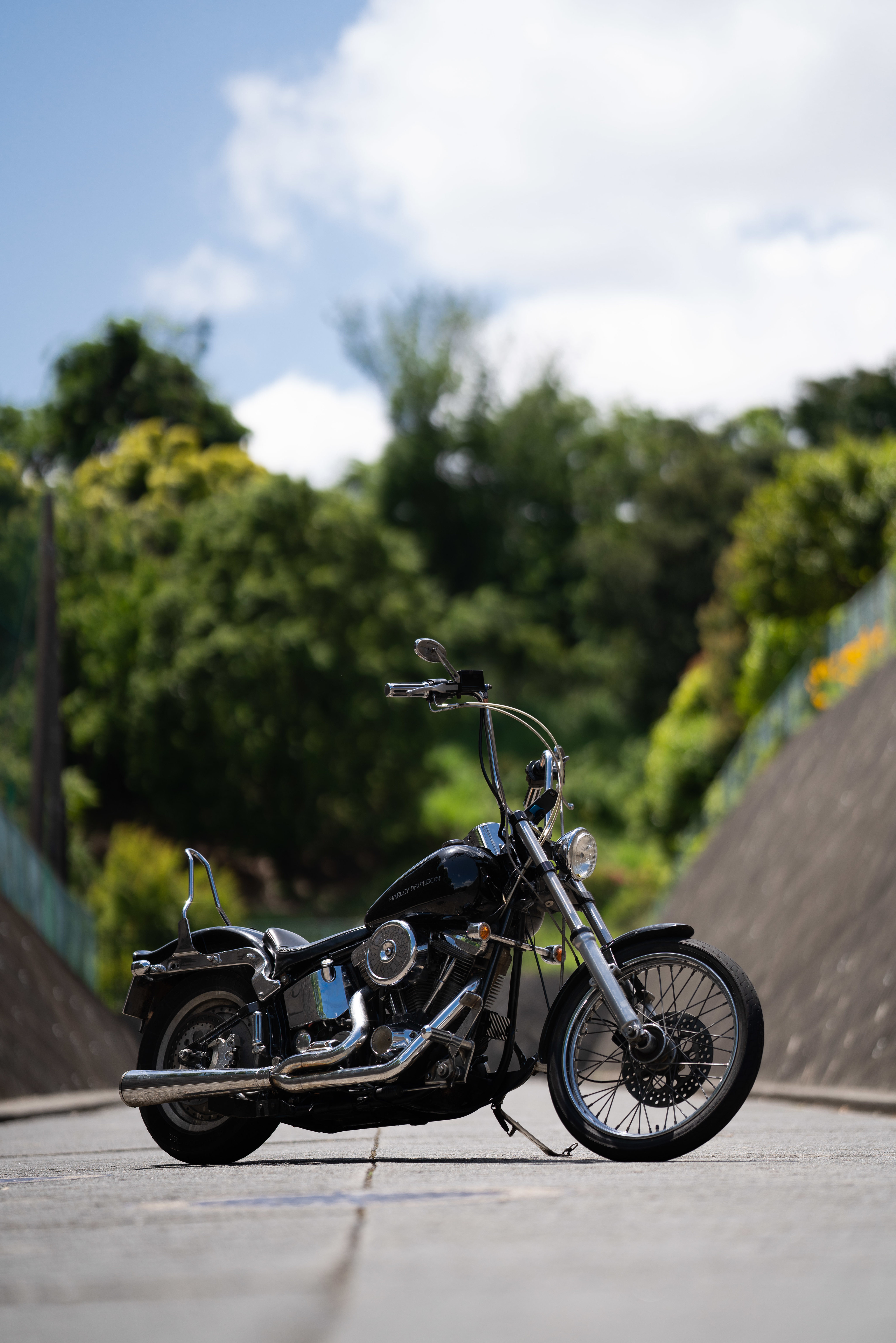 Laden Sie das Motorräder, Seitenansicht, Motorrad, Fahrrad, Harley Davidson-Bild kostenlos auf Ihren PC-Desktop herunter