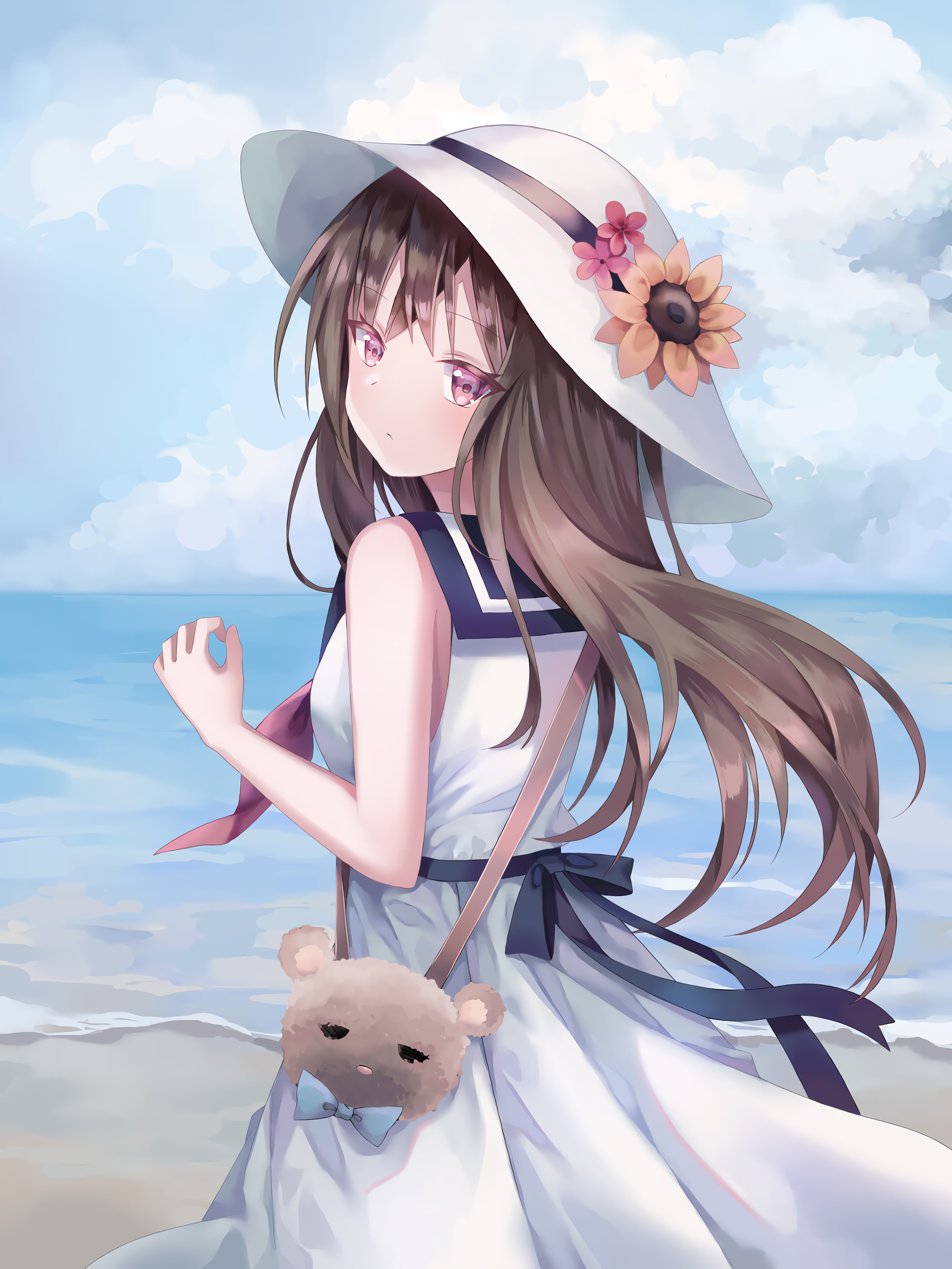 art, girl, hat, anime Dress HQ Background Images