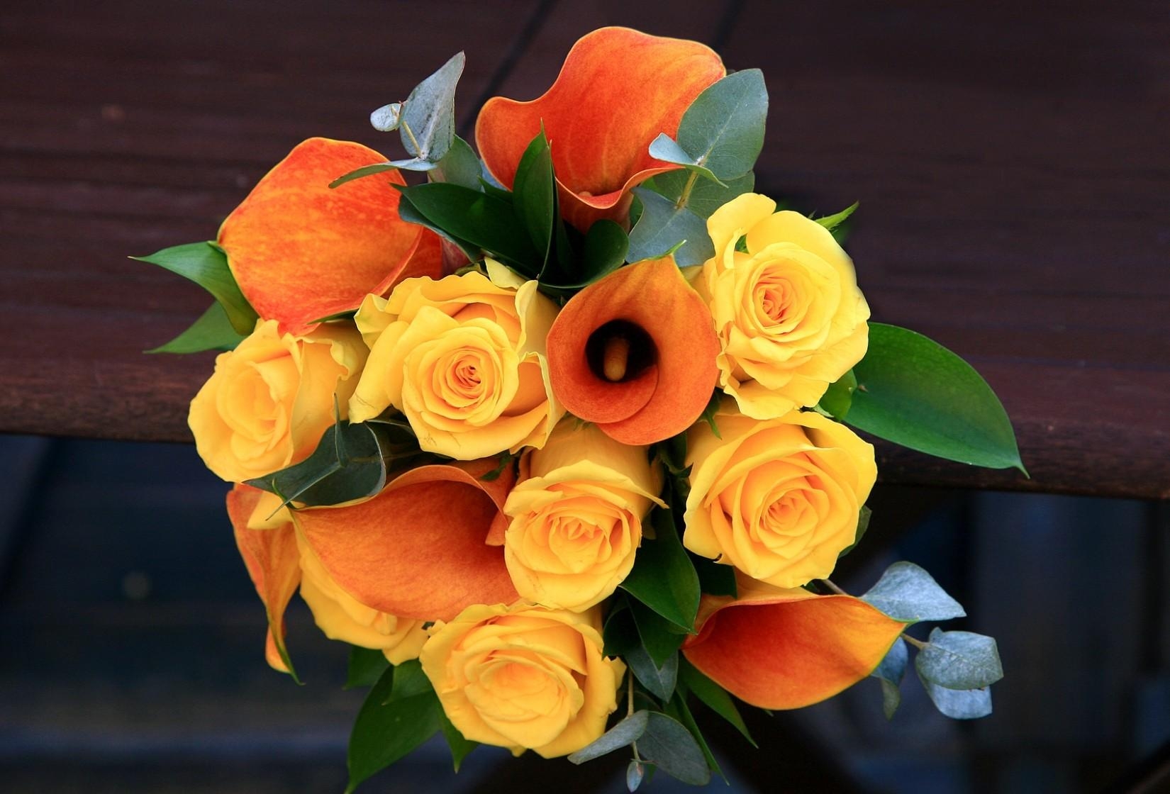 123792 Bildschirmschoner und Hintergrundbilder Calla auf Ihrem Telefon. Laden Sie bouquet, roses, blätter, strauß Bilder kostenlos herunter