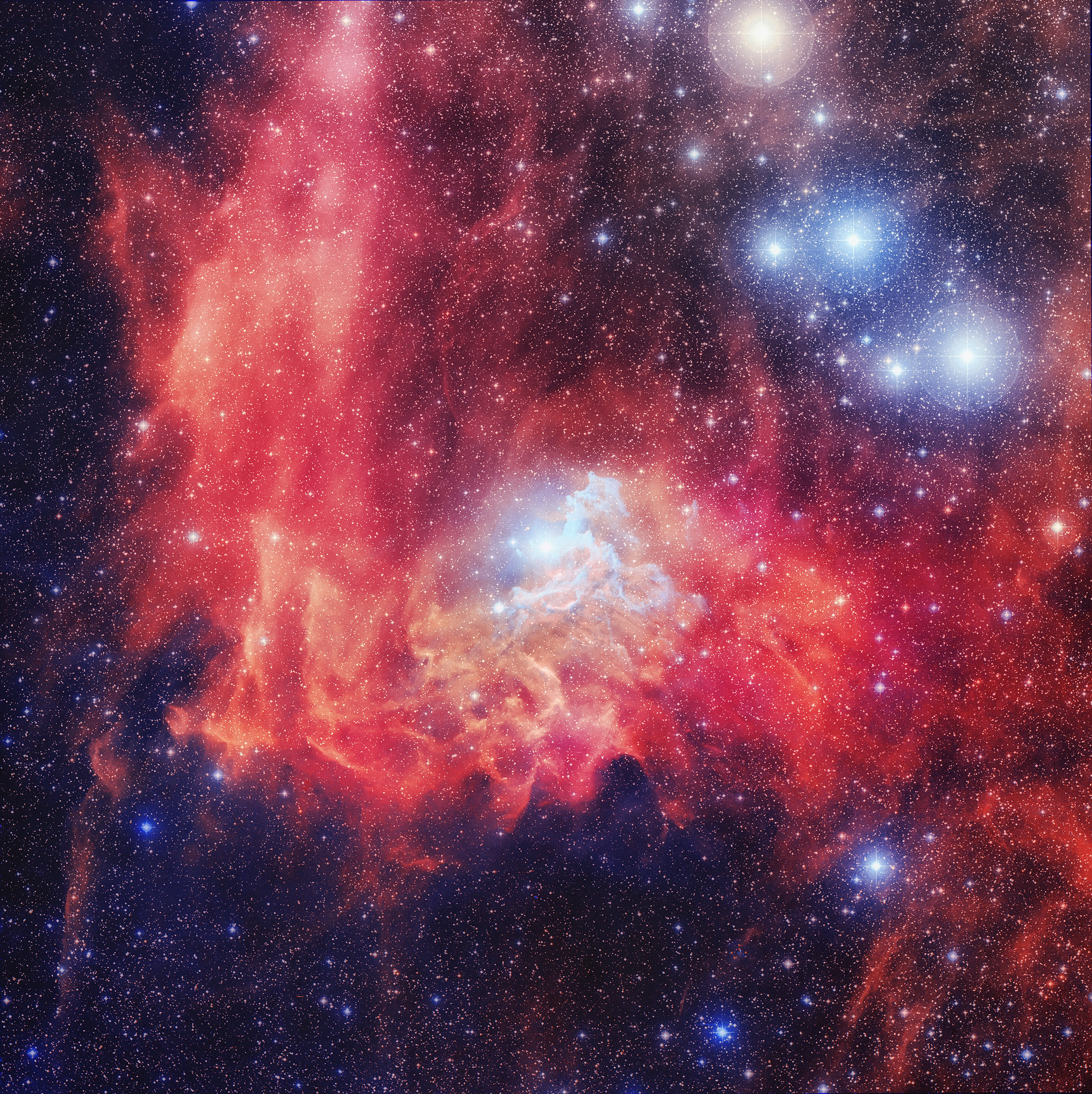 universe, stars, red, nebula, galaxy 4K Ultra