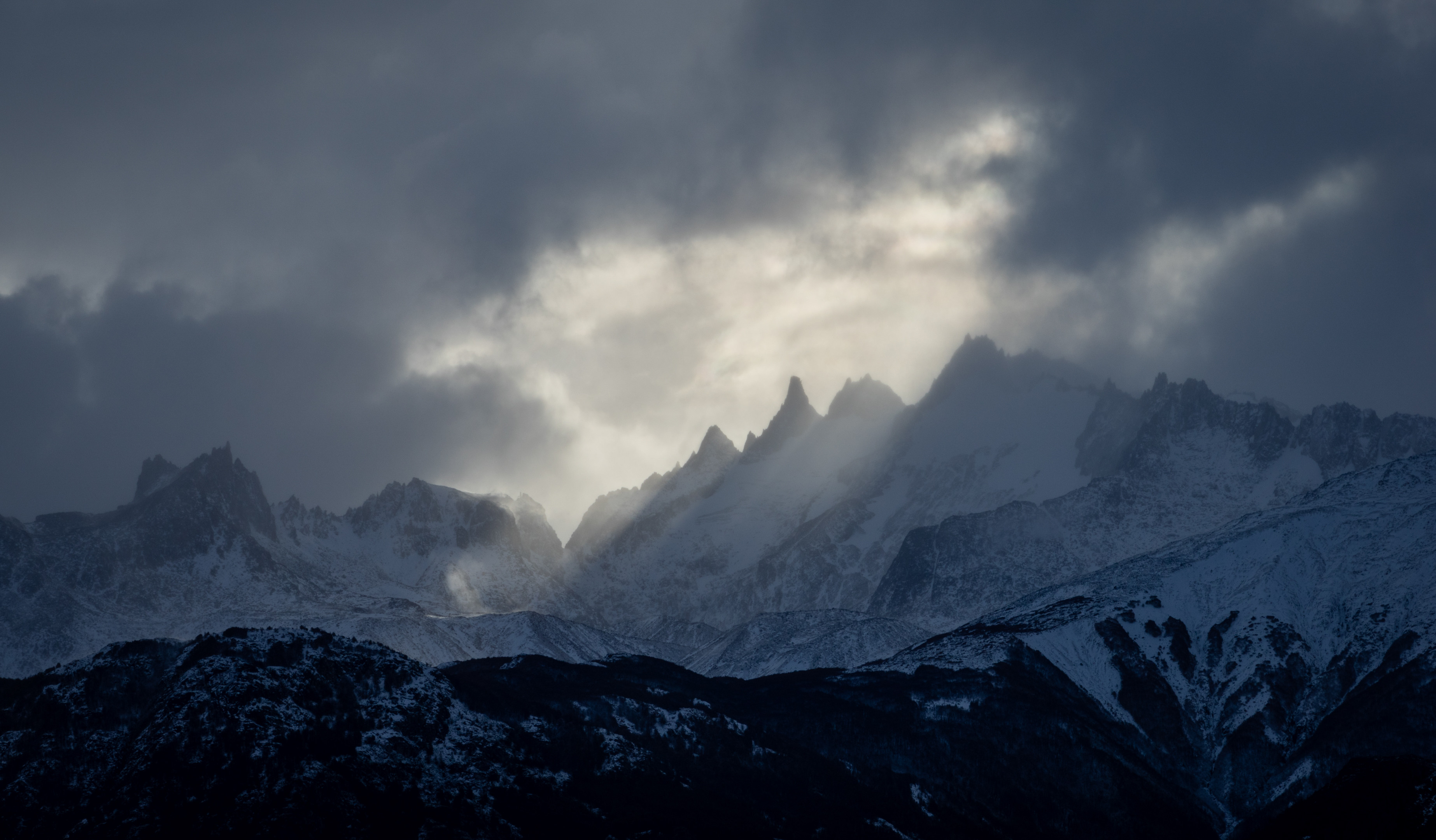 mountains, clouds, nature, snow covered Download background