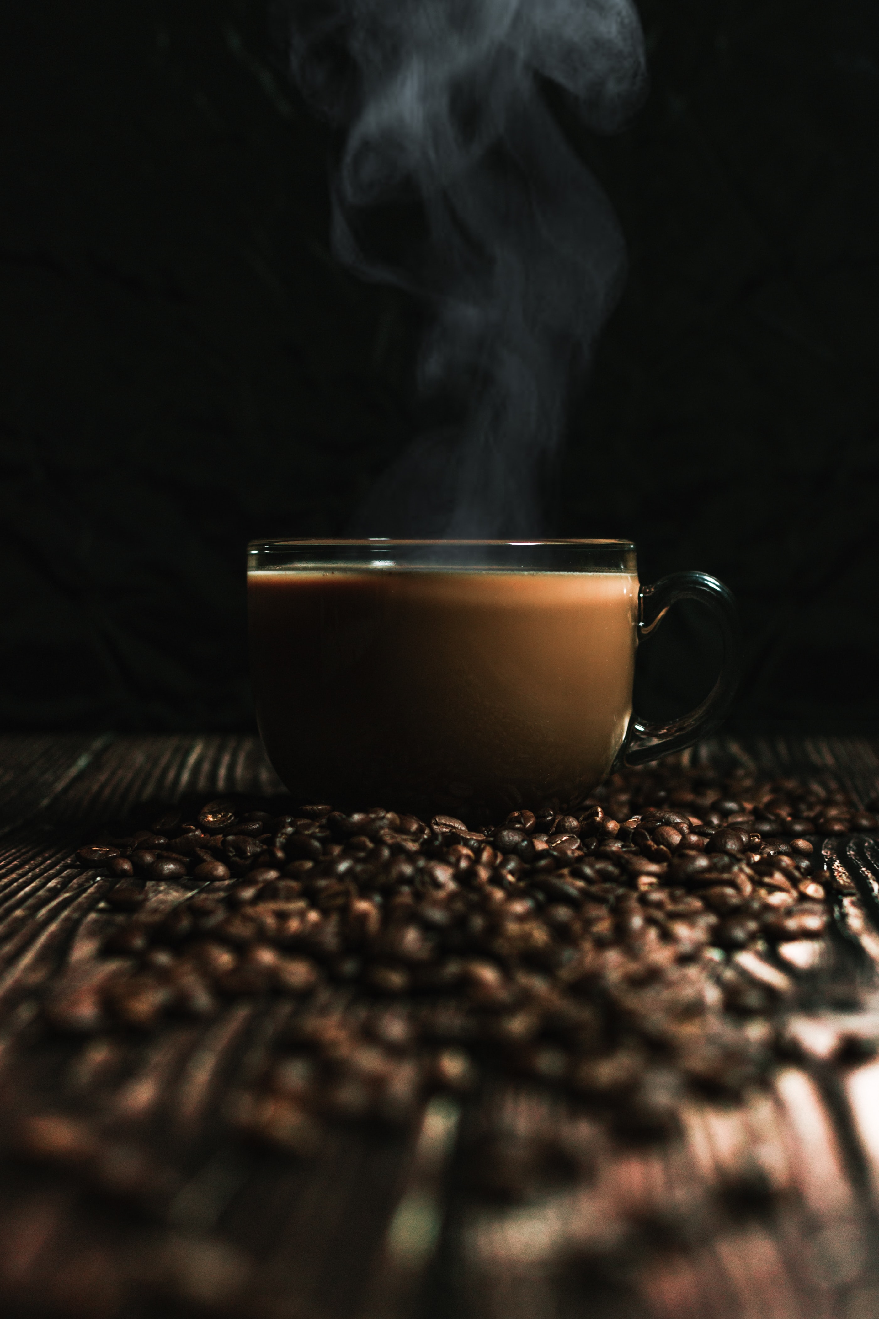 Phone Background Full HD coffee beans, steam, food, cup