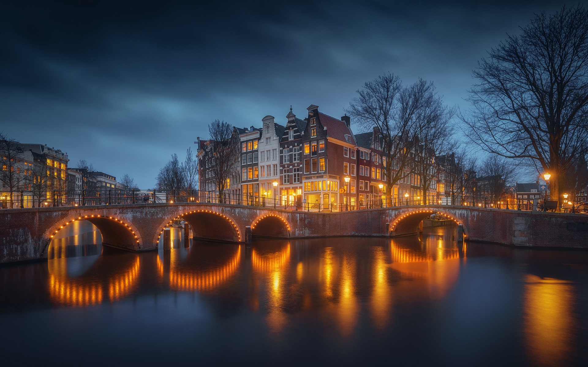 reflection, urban, amsterdam, night Cities Tablet Wallpapers