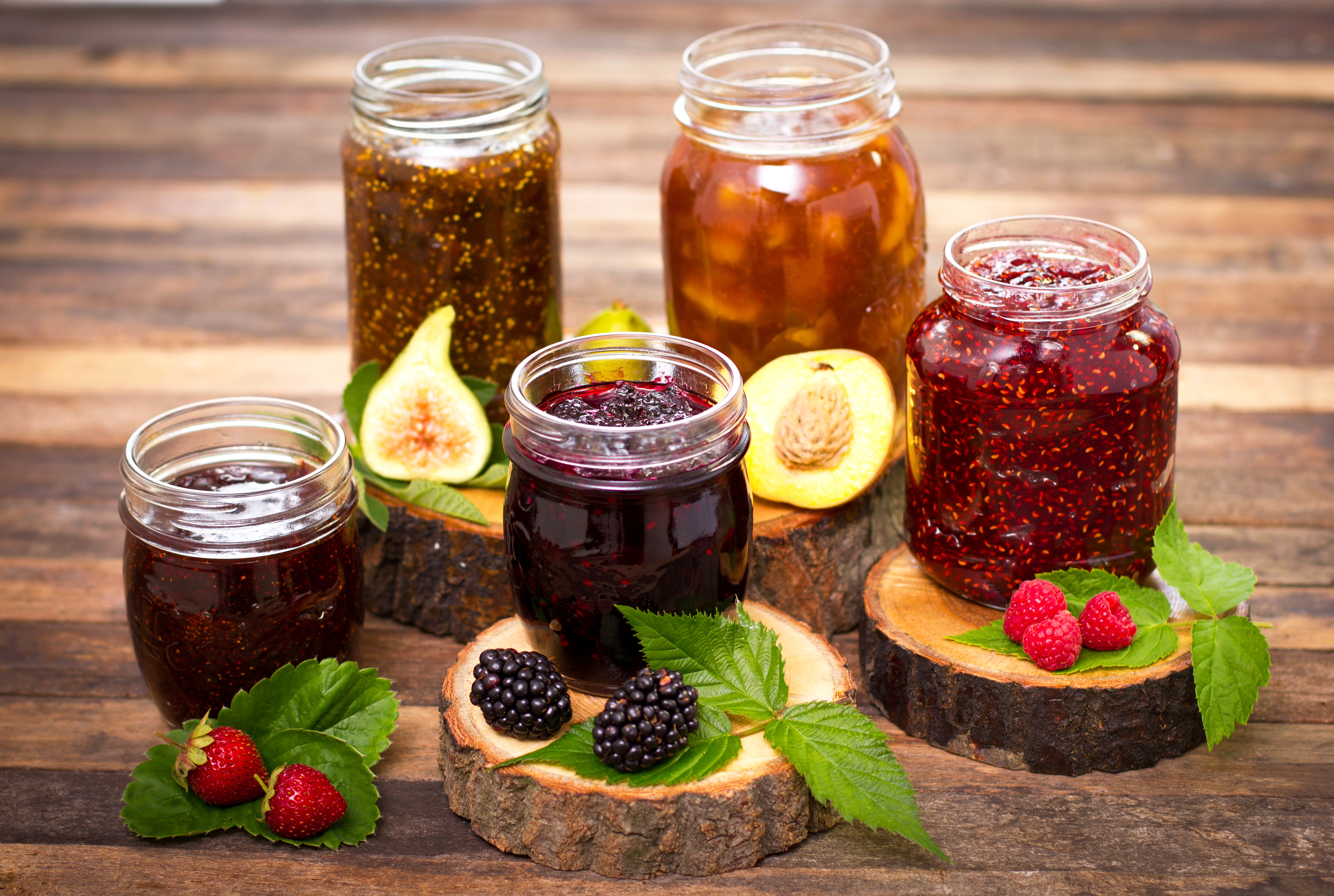 food, jam, berry, fruit, jar QHD