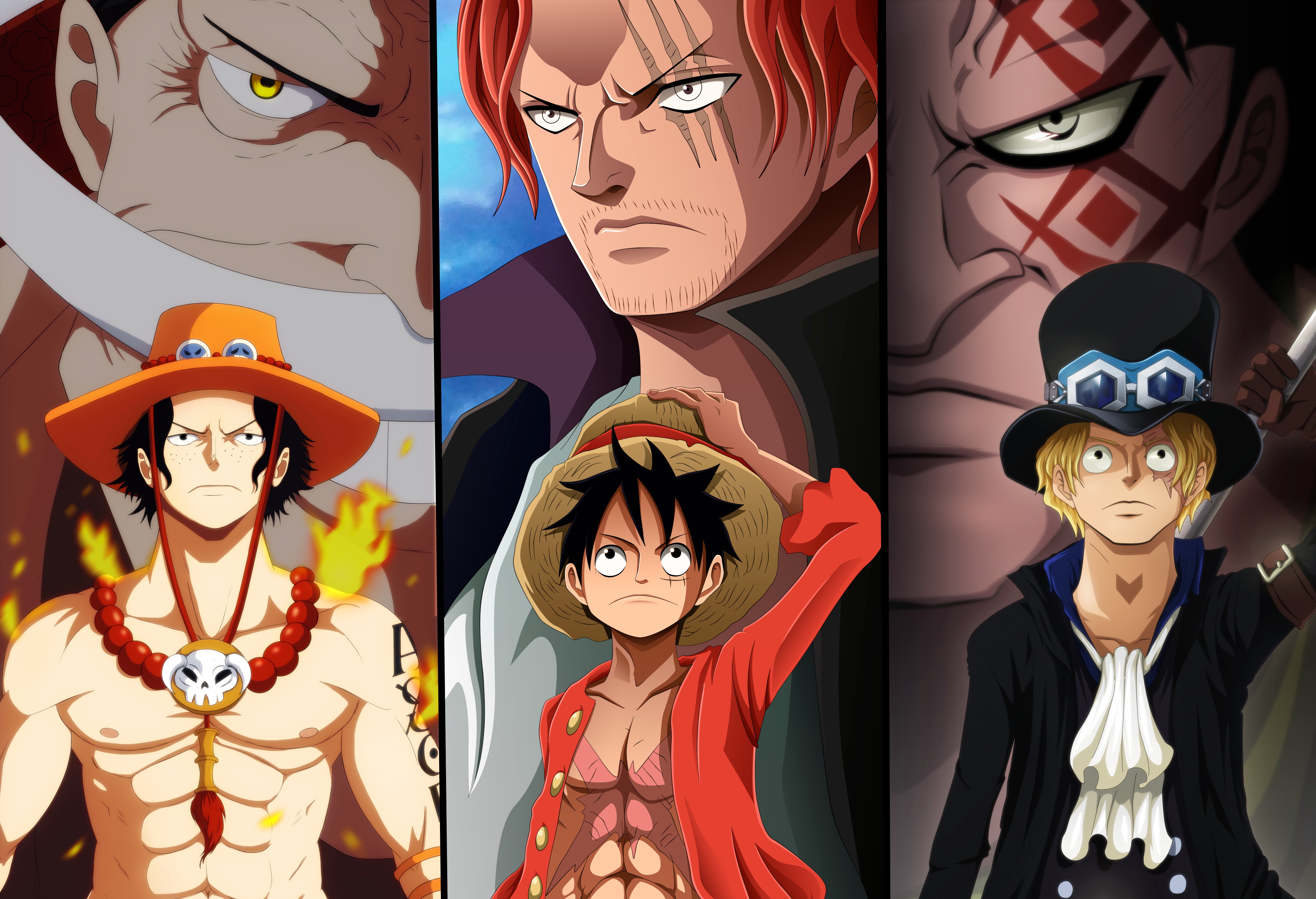 monkey d luffy, shanks (one piece), one piece, anime, edward newgate, monkey d dragon, portgas d ace, sabo (one piece) for android