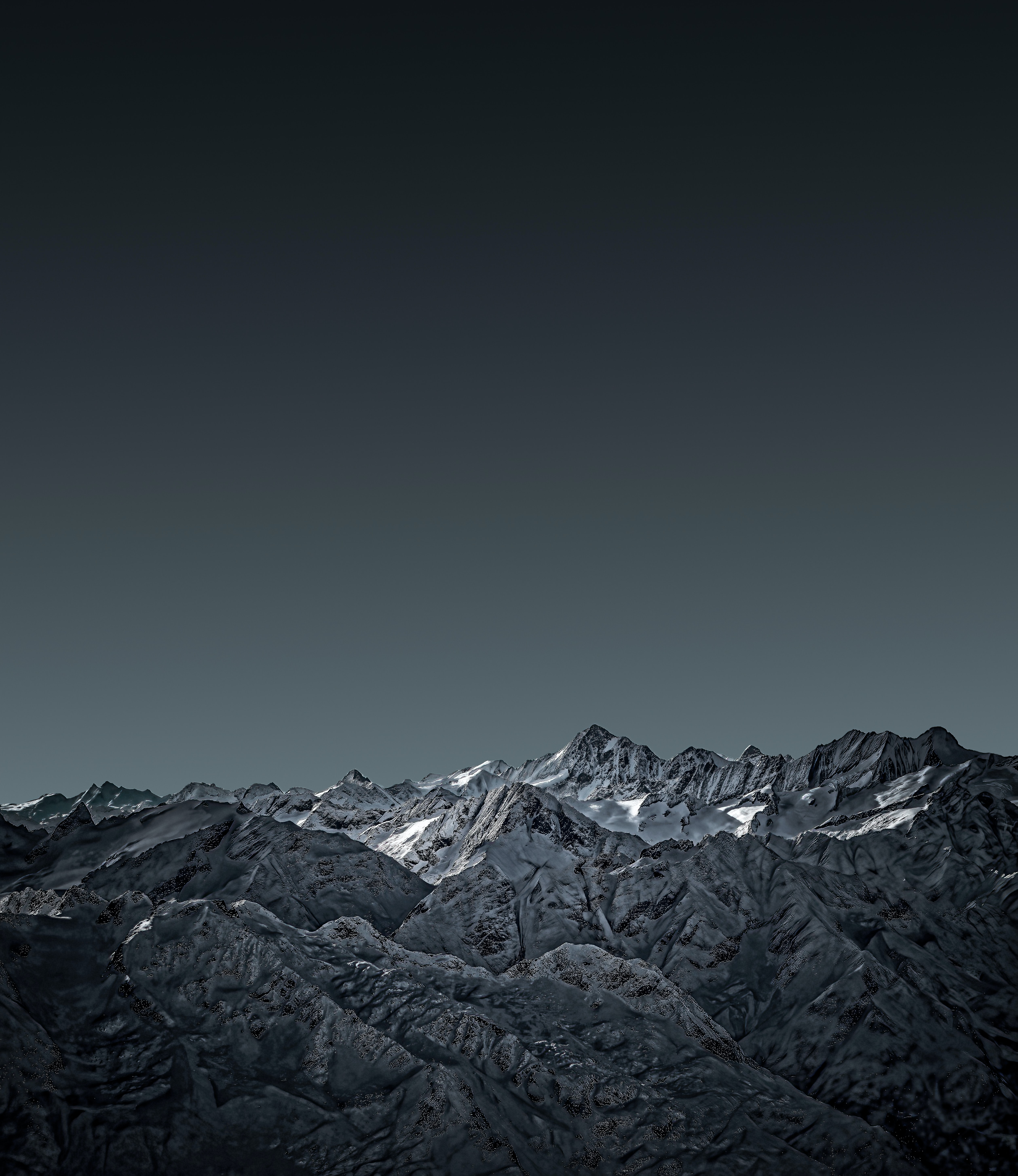 mountains, dusk, nature, mountain range, twilight, snow, landscape Phone Background
