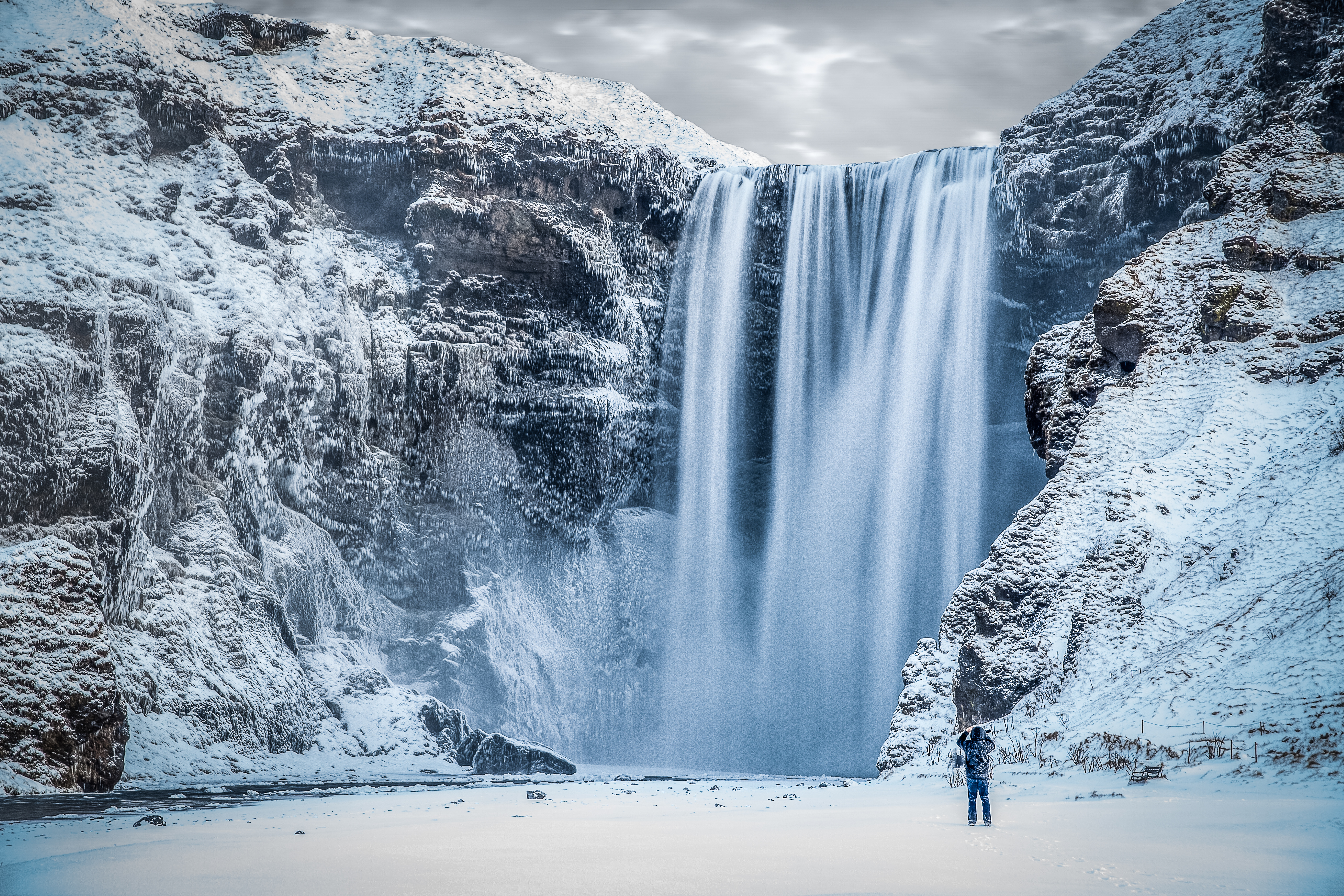 1523461 Protetores de tela e papéis de parede Inverno em seu telefone. Baixe islândia, cachoeira, skógafoss, terra/natureza fotos gratuitamente