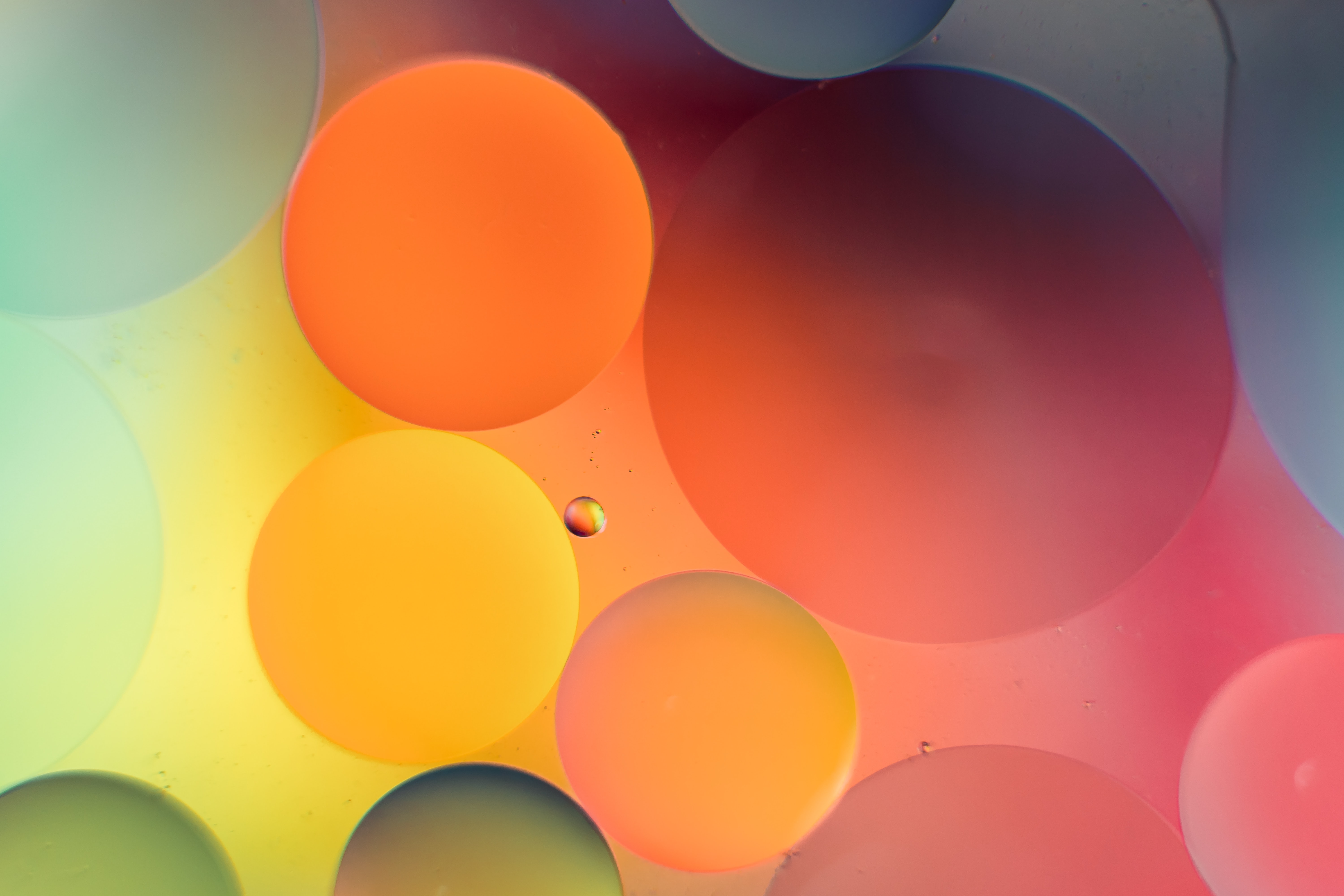 Download mobile wallpaper Abstract, Multicolored, Gradient, Water, Bubbles, Motley for free.