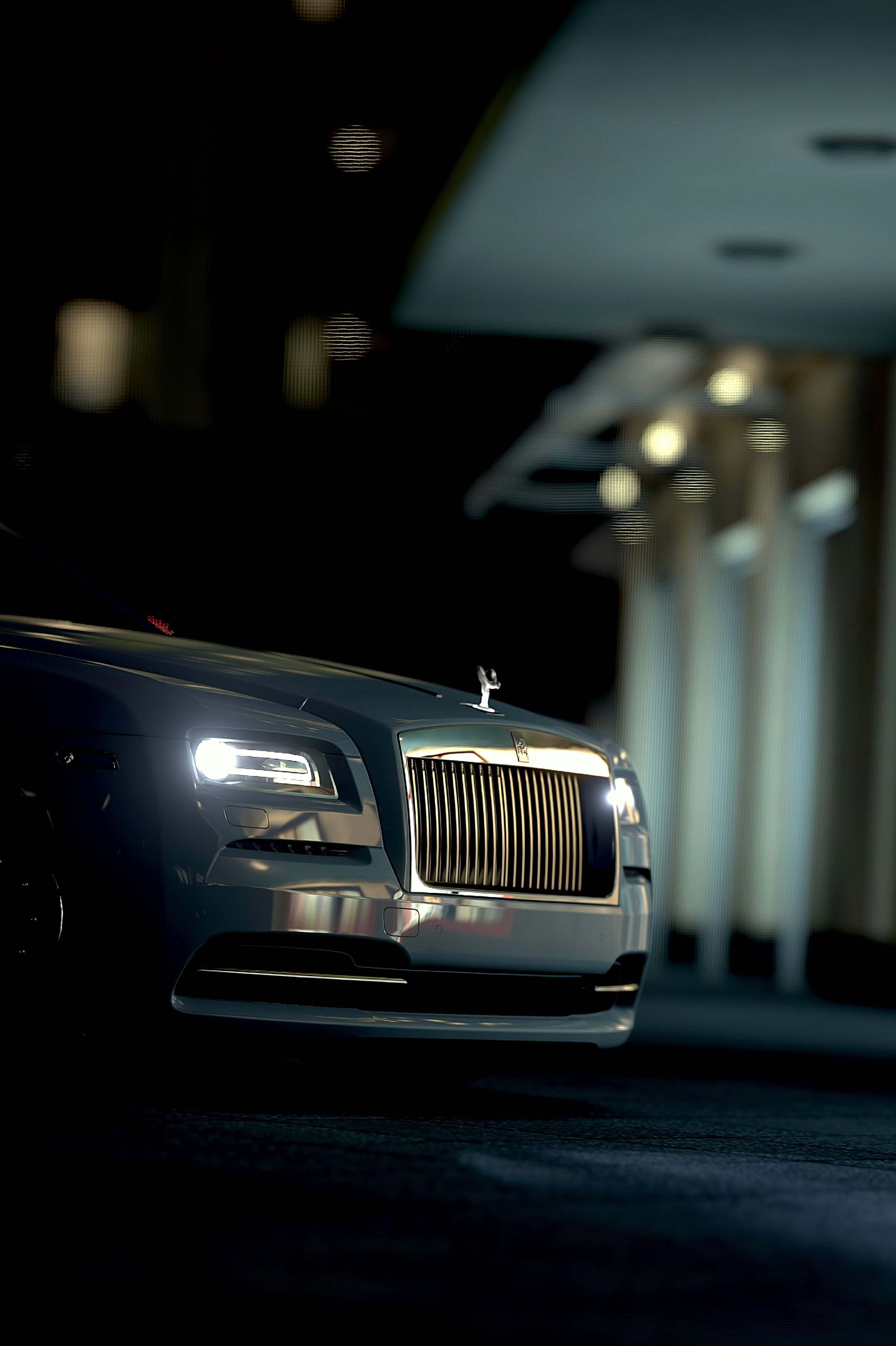 cars, rolls royce, front view, bumper, lights, headlights Smartphone Background