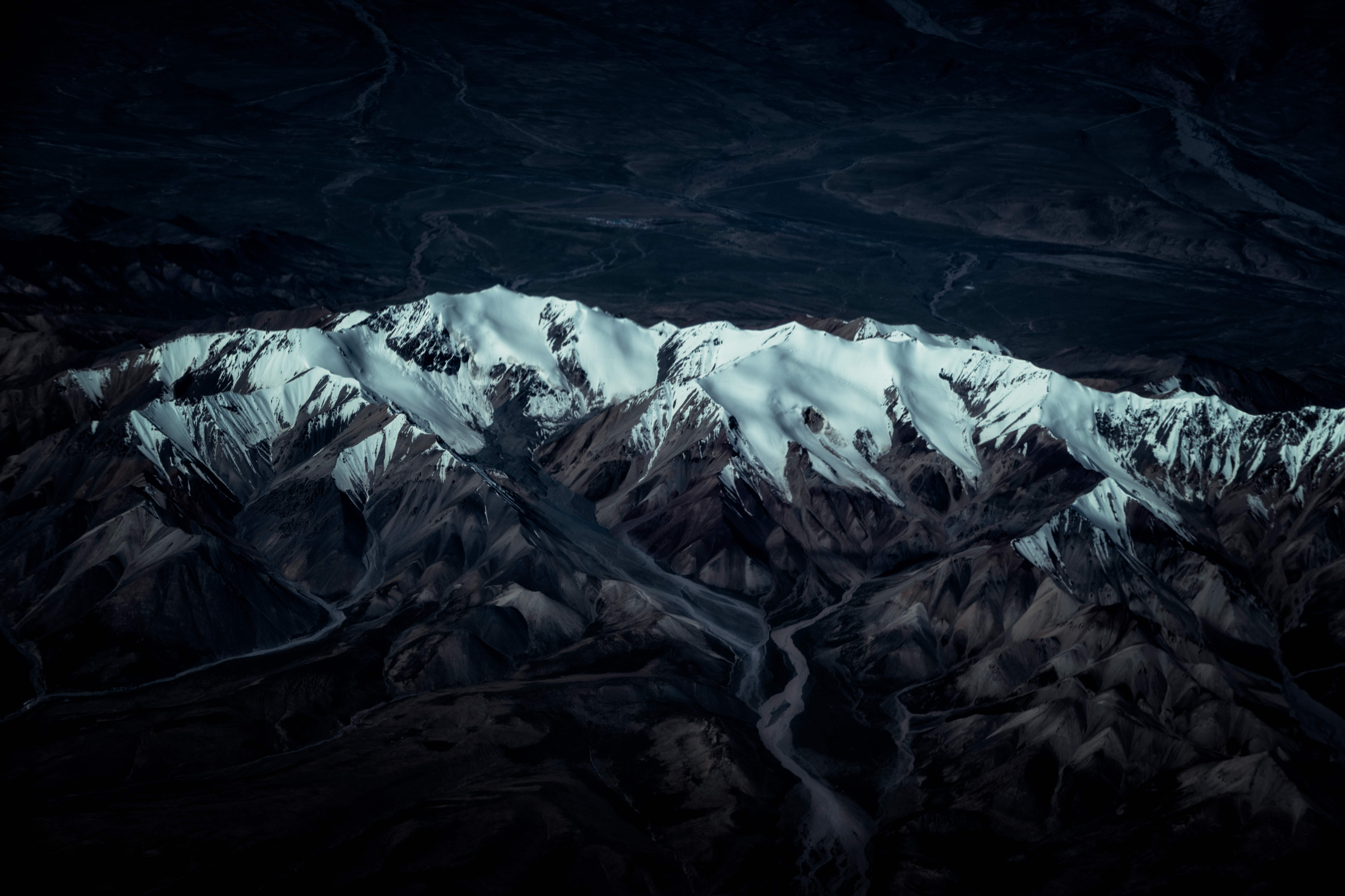 relief, view from above, mountains, vertex Snow HQ Background Wallpapers